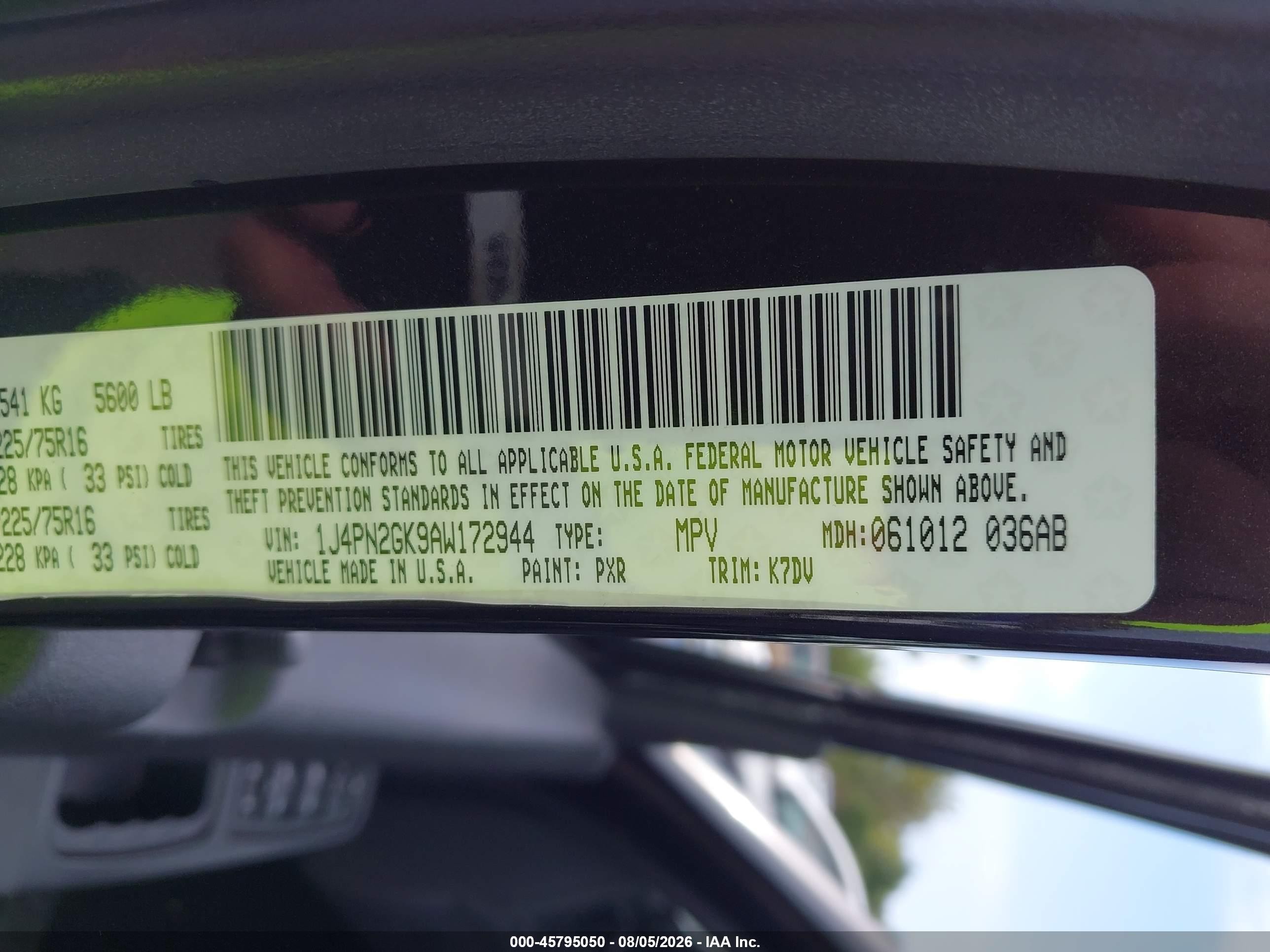 2010 Jeep Liberty Sport Black vin: 1J4PN2GK9AW172944