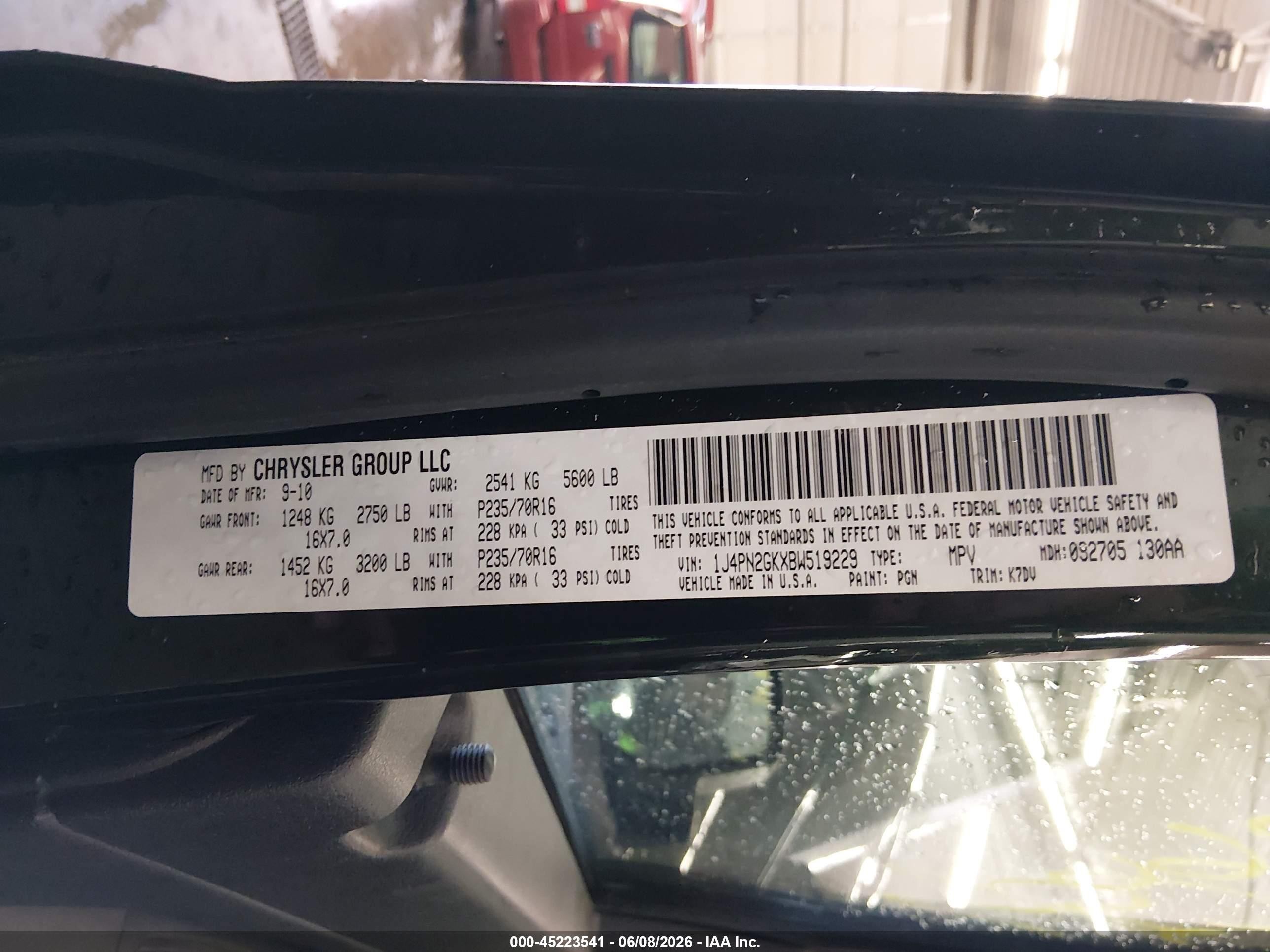 2011 Jeep Liberty Sport Green vin: 1J4PN2GKXBW519229