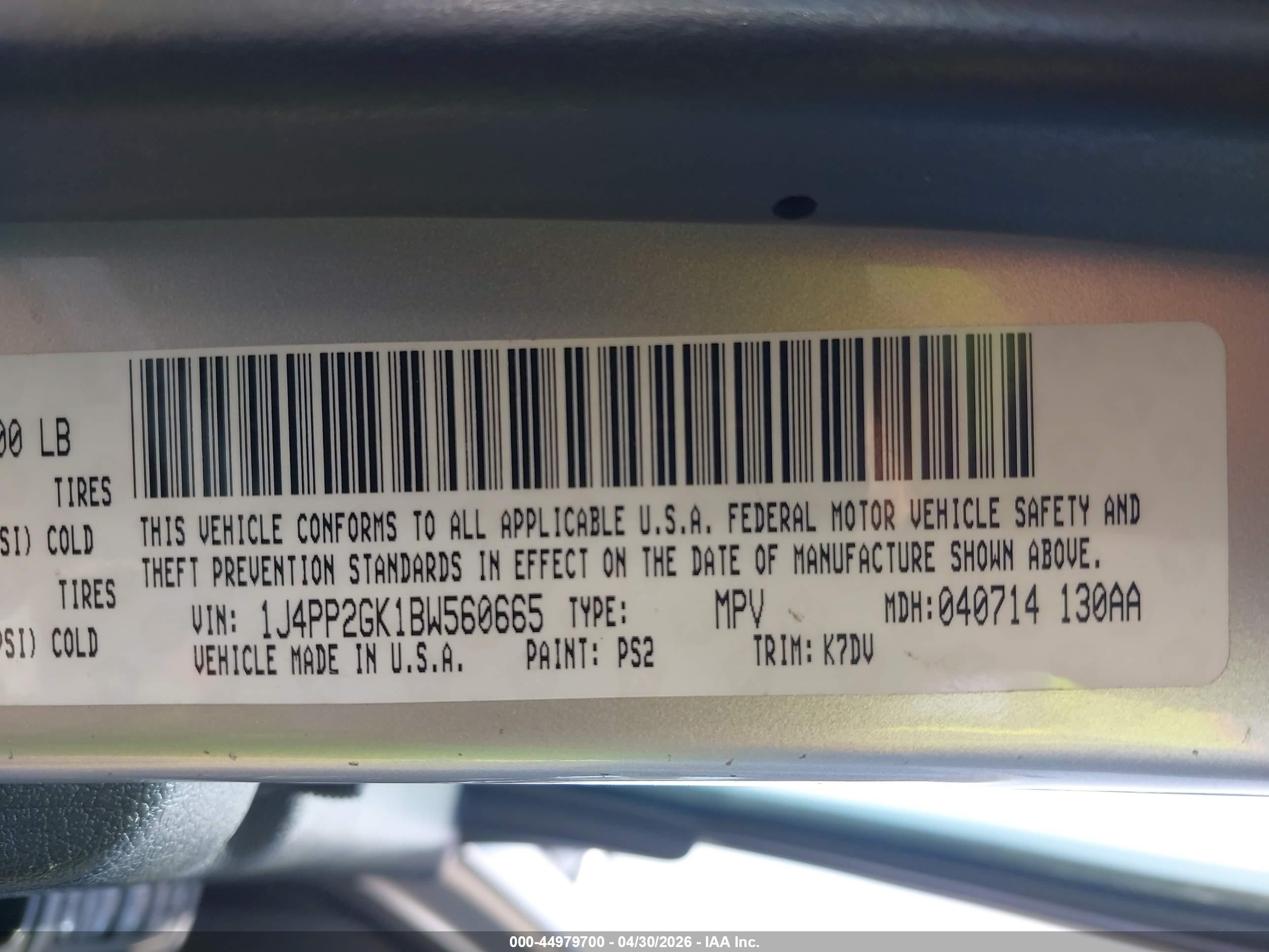 2011 Jeep Liberty Sport Серебряный vin: 1J4PP2GK1BW560665