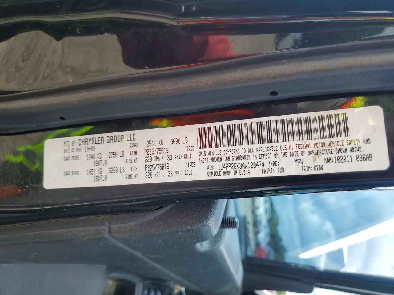 2010 Jeep Liberty Sport Black vin: 1J4PP2GK3AW123474