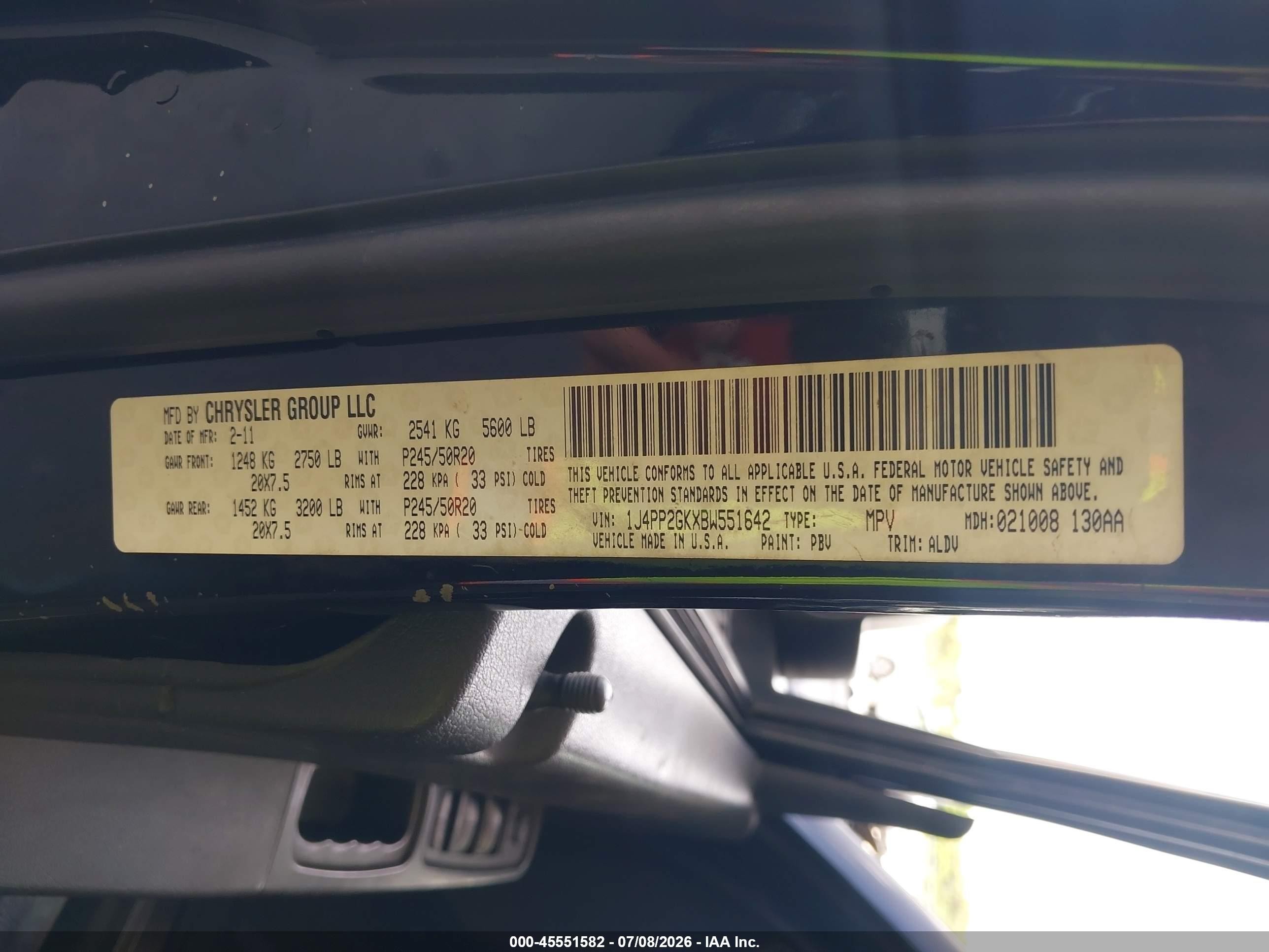 2011 Jeep Liberty Sport Black vin: 1J4PP2GKXBW551642