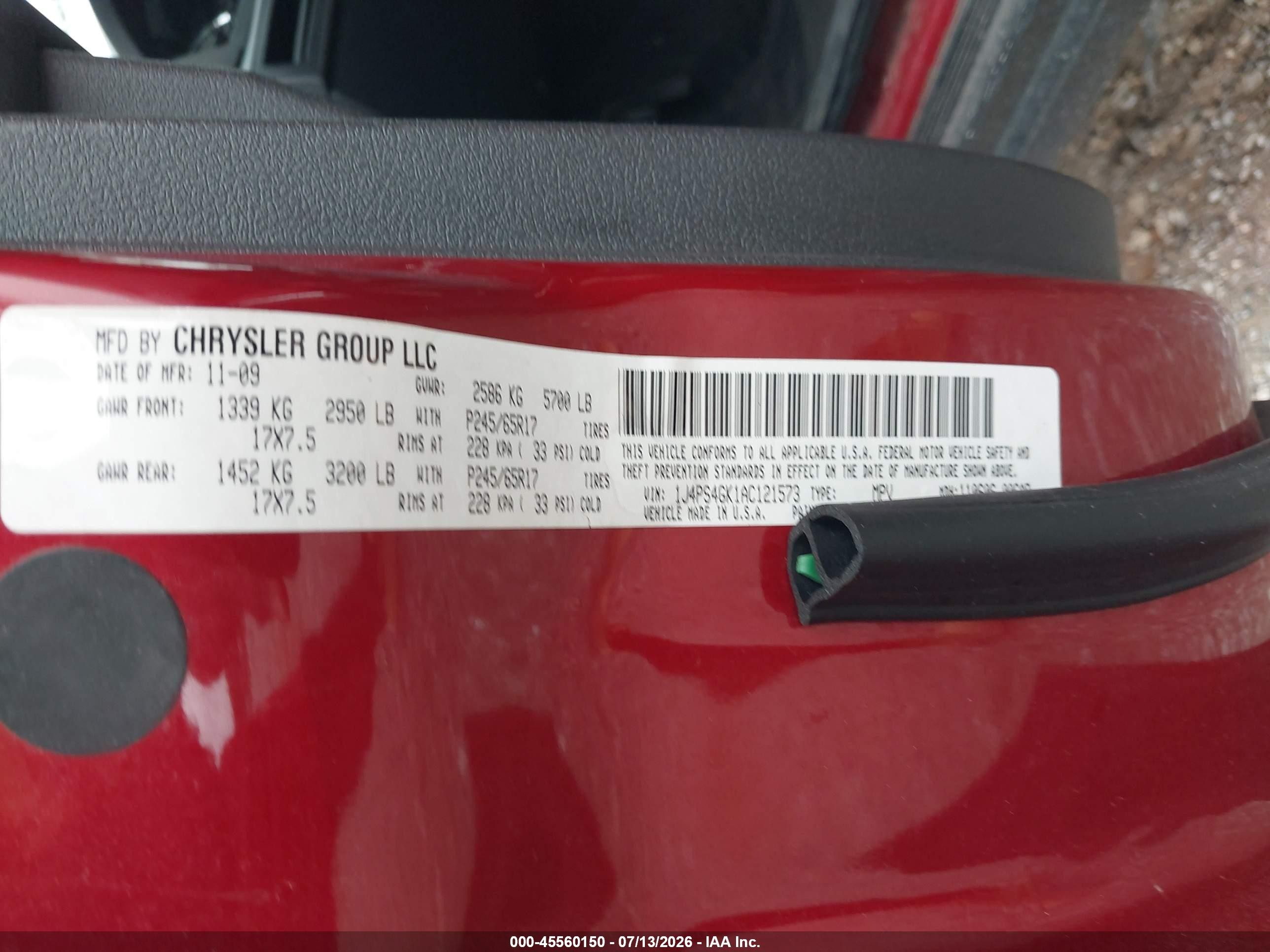 2010 Jeep Grand Cherokee Laredo Red vin: 1J4PS4GK1AC121573
