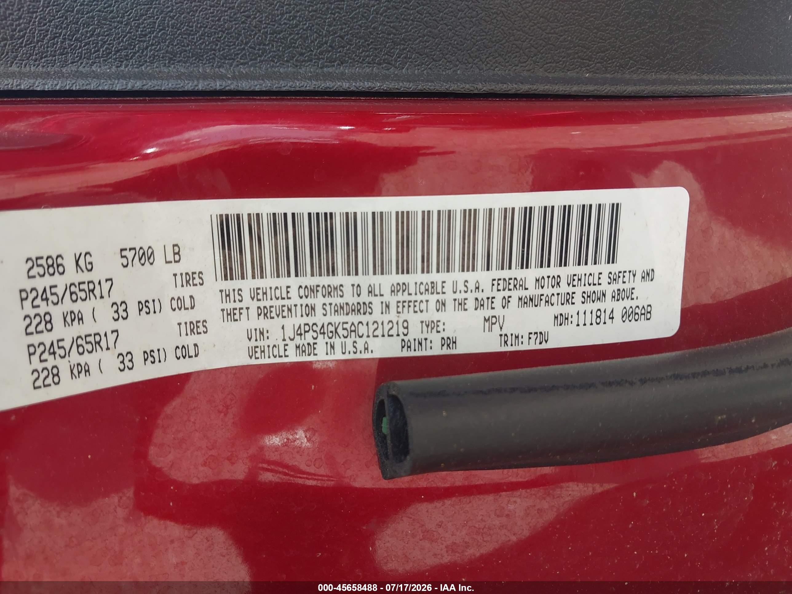 2010 Jeep Grand Cherokee Laredo Red vin: 1J4PS4GK5AC121219