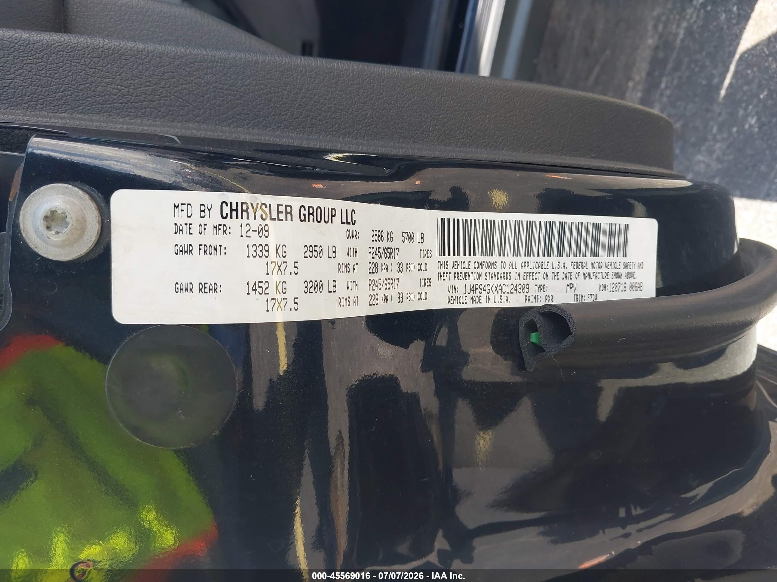 2010 Jeep Grand Cherokee Laredo Black vin: 1J4PS4GKXAC124309