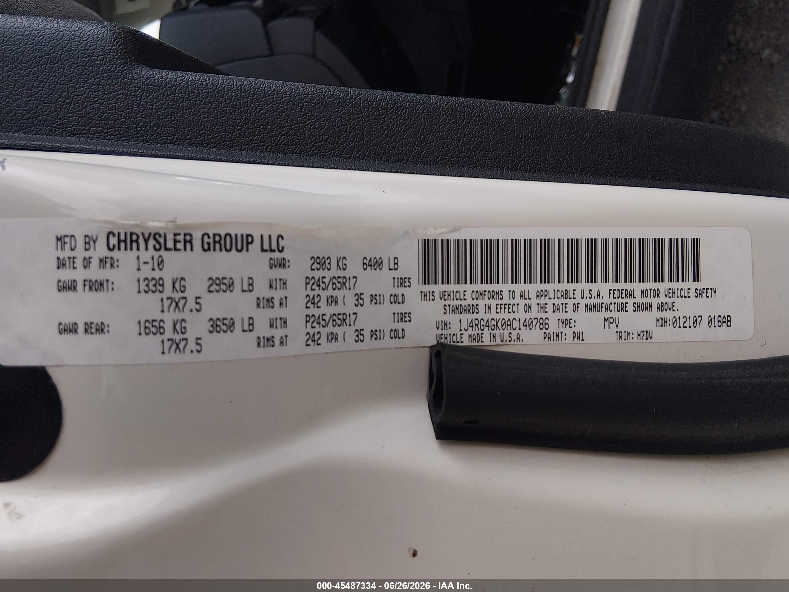 2010 Jeep Commander Sport White vin: 1J4RG4GK0AC140786