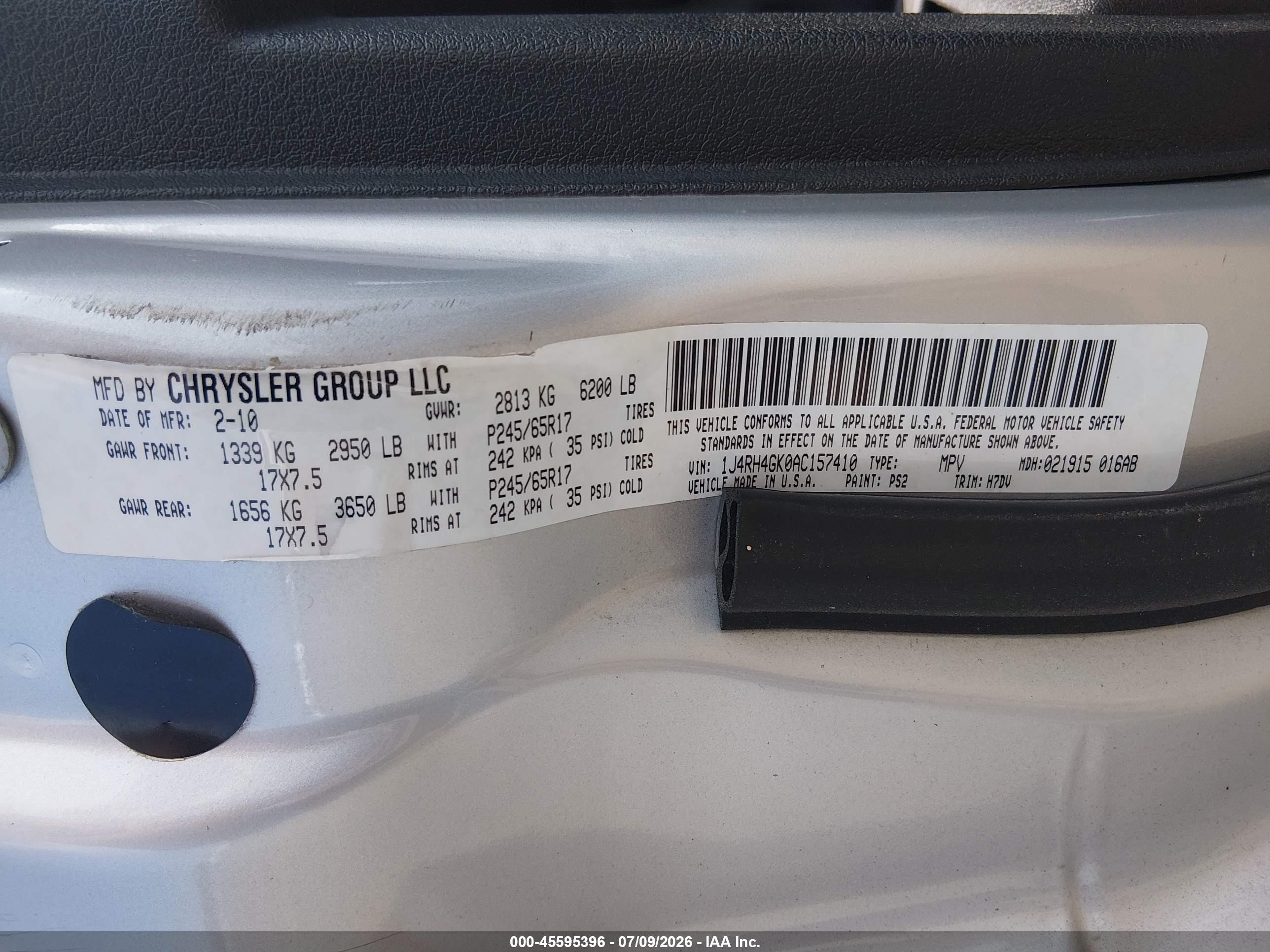 2010 Jeep Commander Sport Silver vin: 1J4RH4GK0AC157410