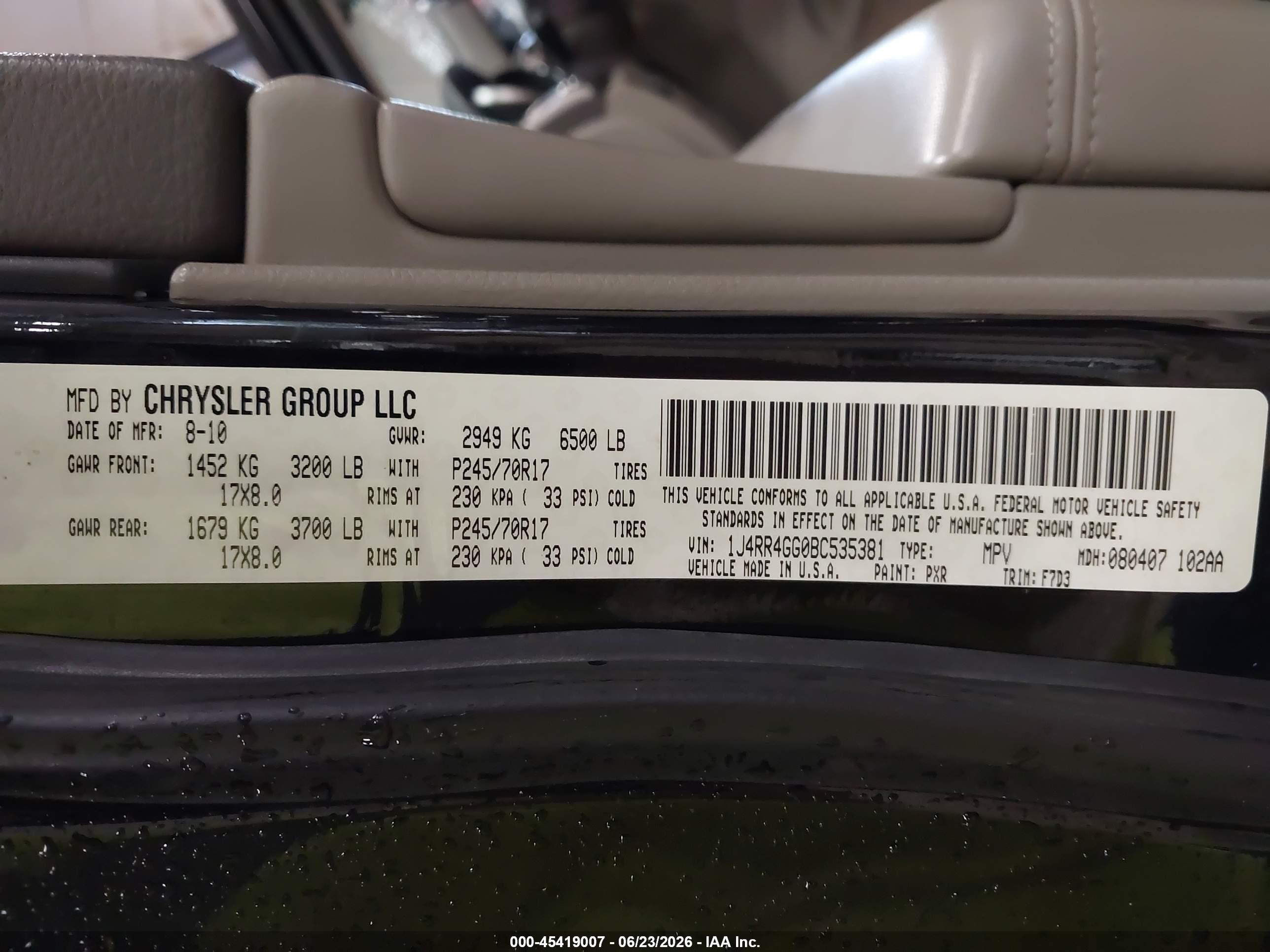 2011 Jeep Grand Cherokee Laredo Black vin: 1J4RR4GG0BC535381