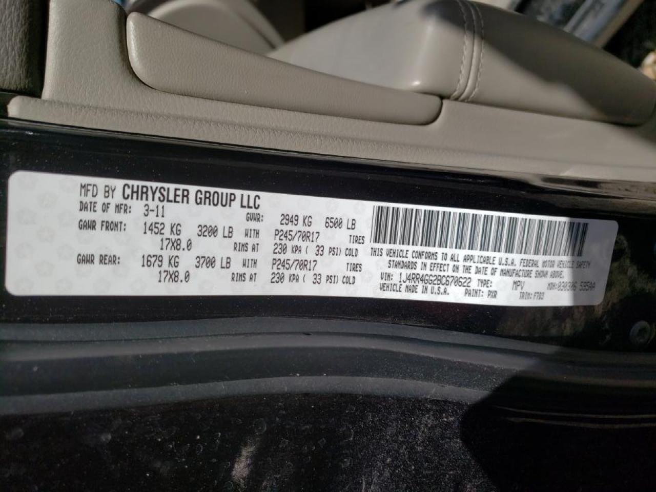 2011 Jeep Grand Cherokee Laredo Black vin: 1J4RR4GG2BC670622