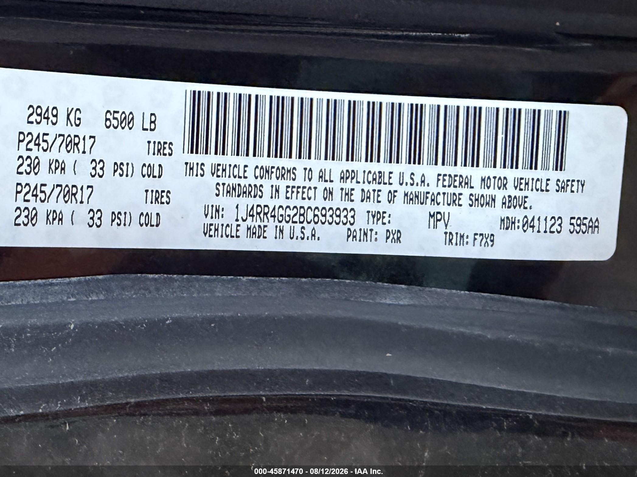 2011 Jeep Grand Cherokee Laredo Черный vin: 1J4RR4GG2BC693933