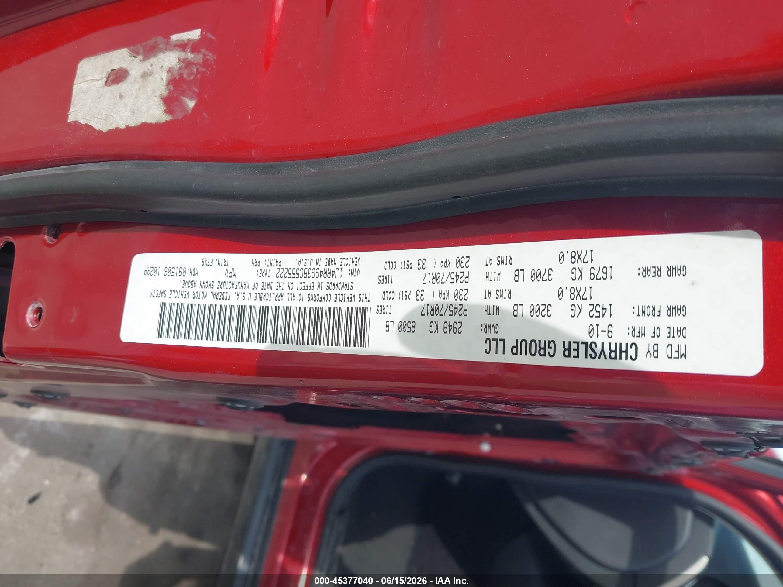 2011 Jeep Grand Cherokee Laredo Red vin: 1J4RR4GG3BC555222