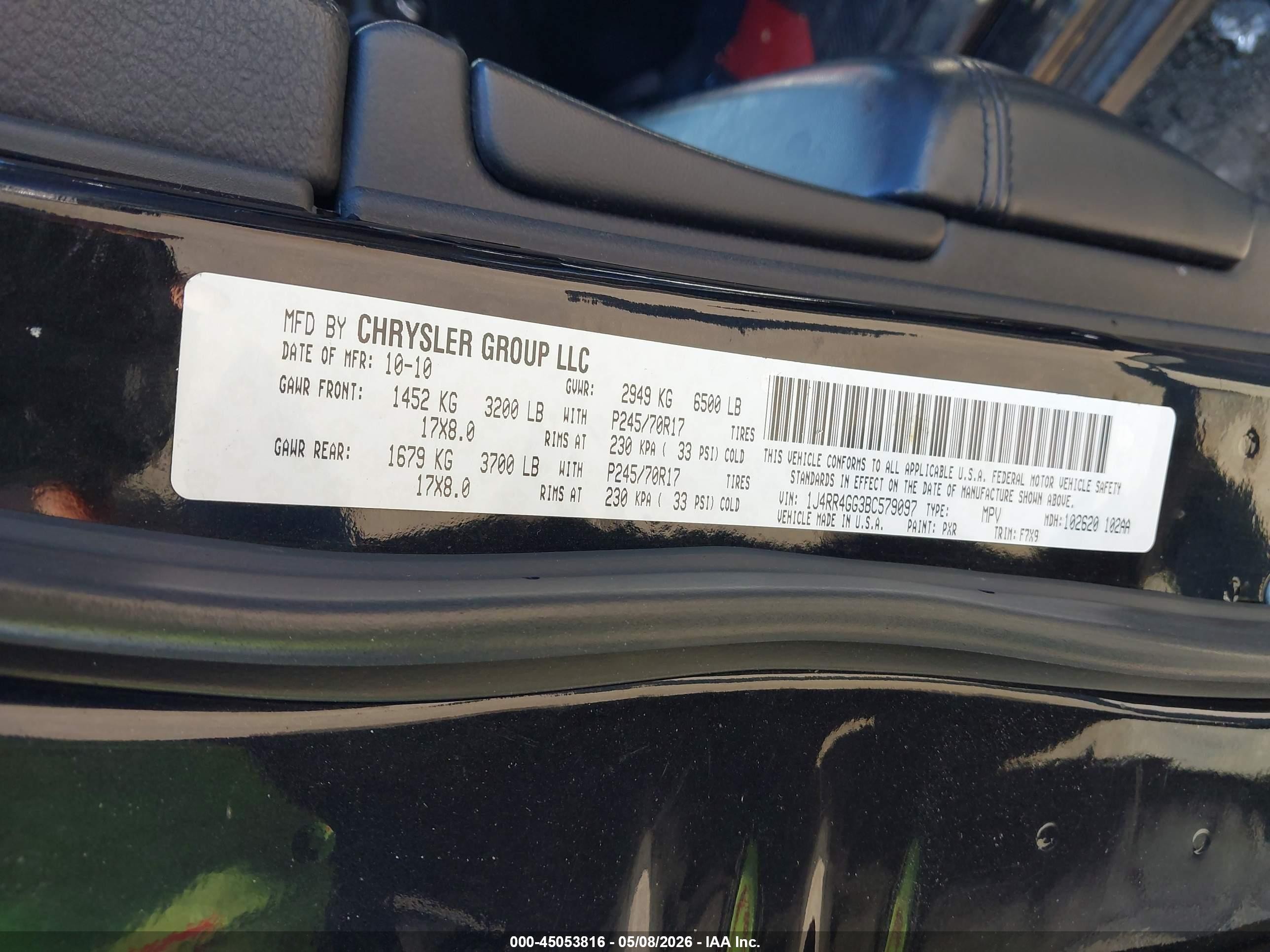 2011 Jeep Grand Cherokee Laredo Black vin: 1J4RR4GG3BC579097