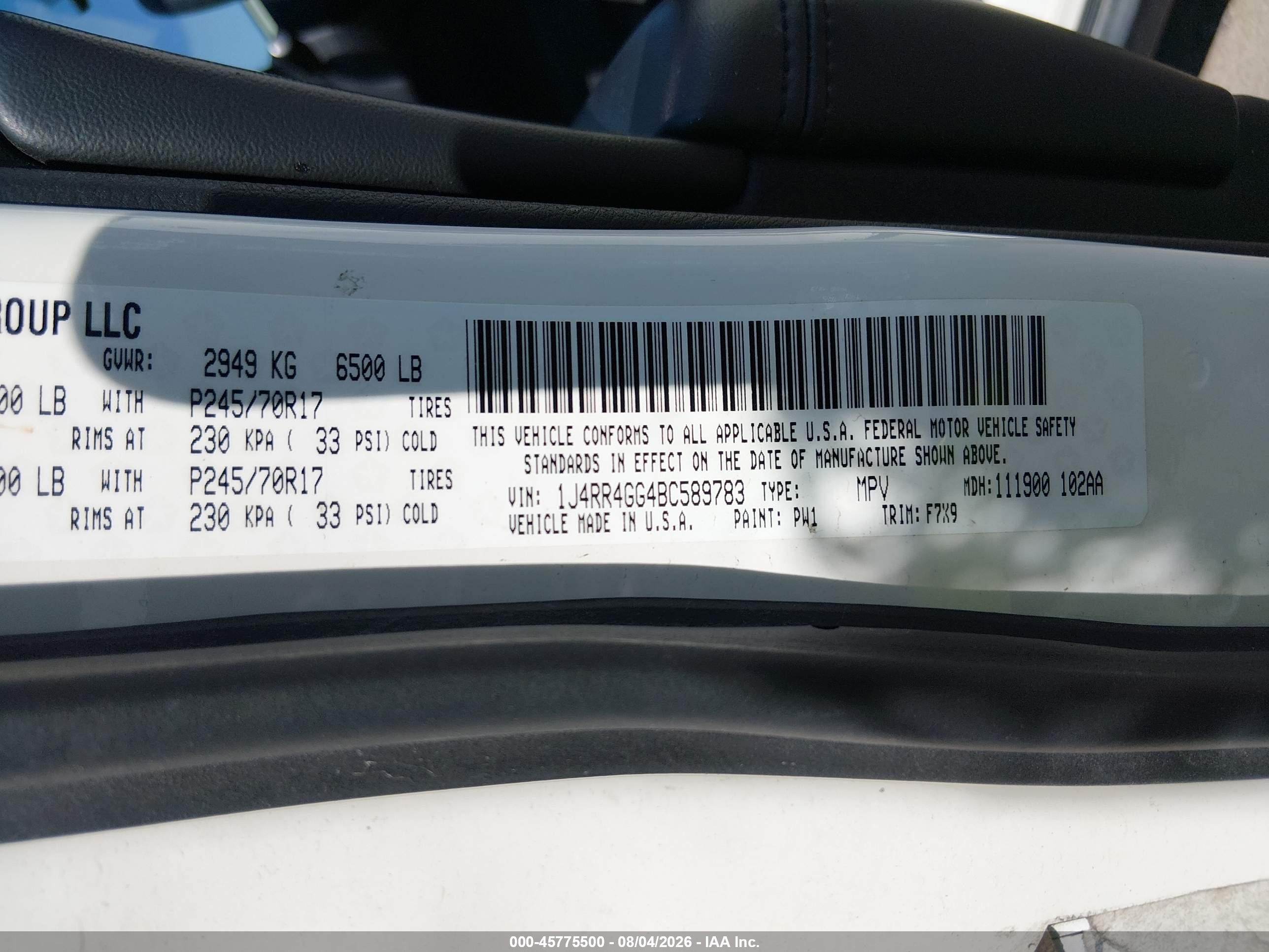 2011 Jeep Grand Cherokee Laredo White vin: 1J4RR4GG4BC589783