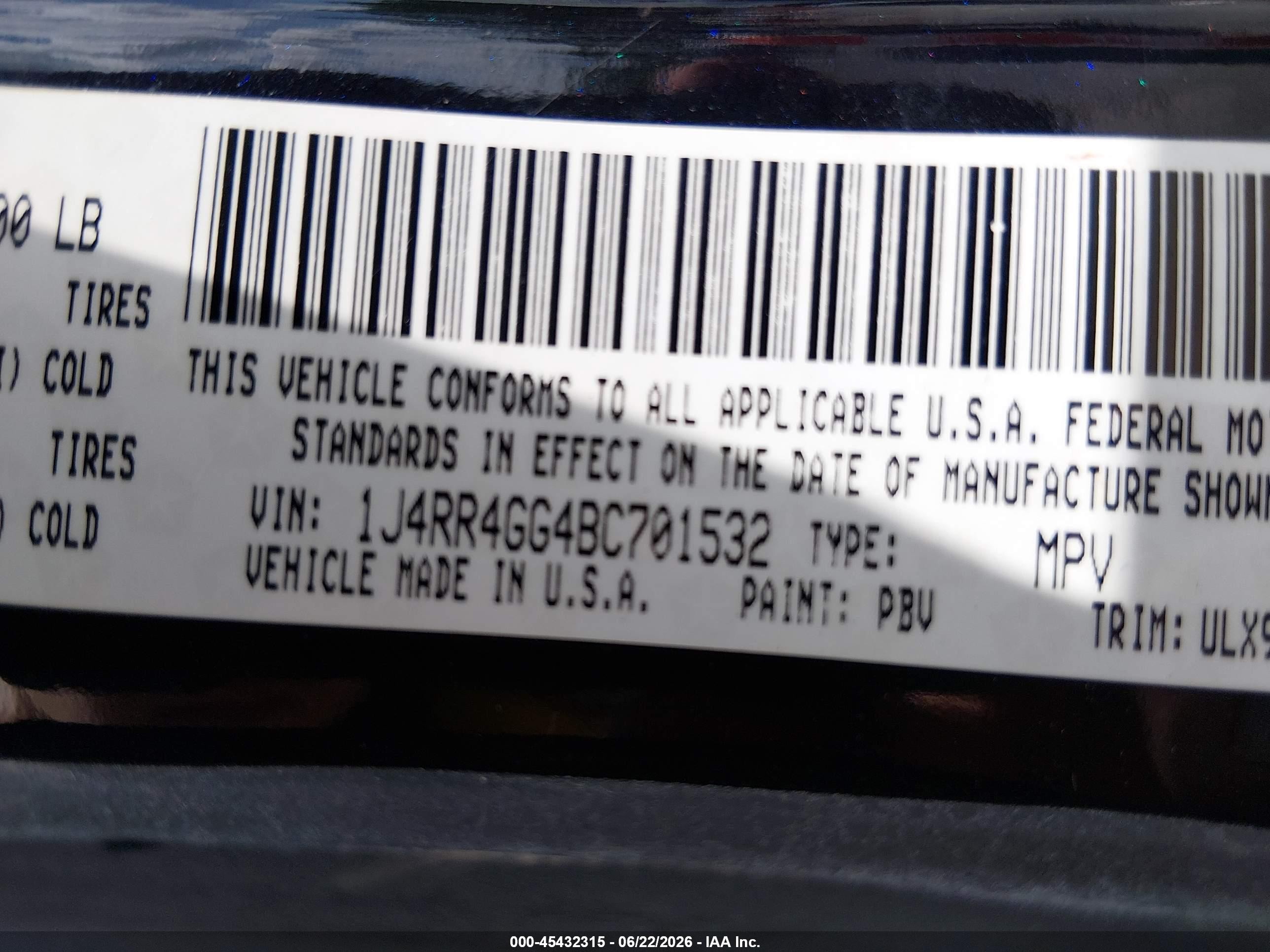 2011 Jeep Grand Cherokee Laredo Черный vin: 1J4RR4GG4BC701532