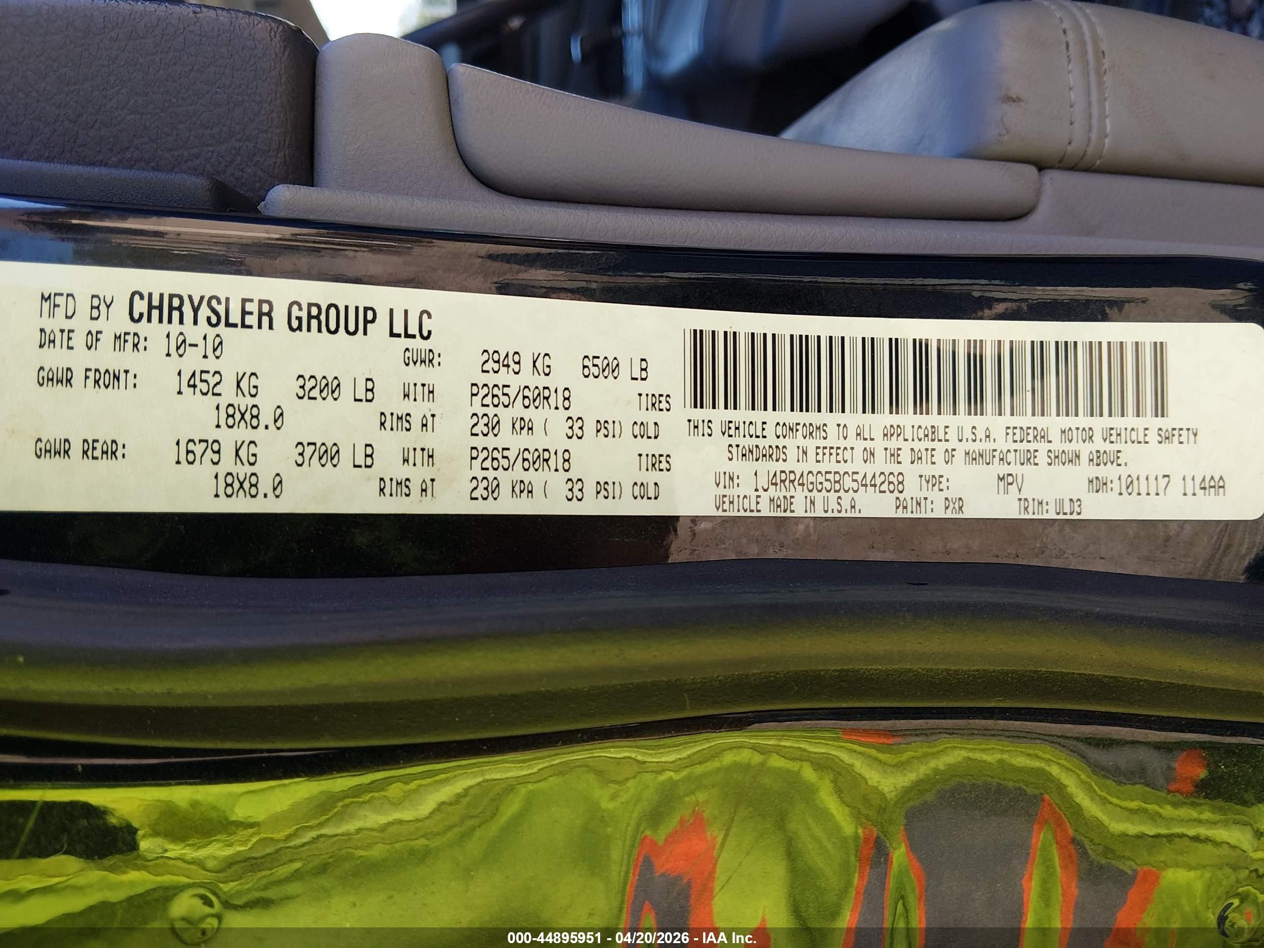 2011 Jeep Grand Cherokee Laredo Black vin: 1J4RR4GG5BC544268