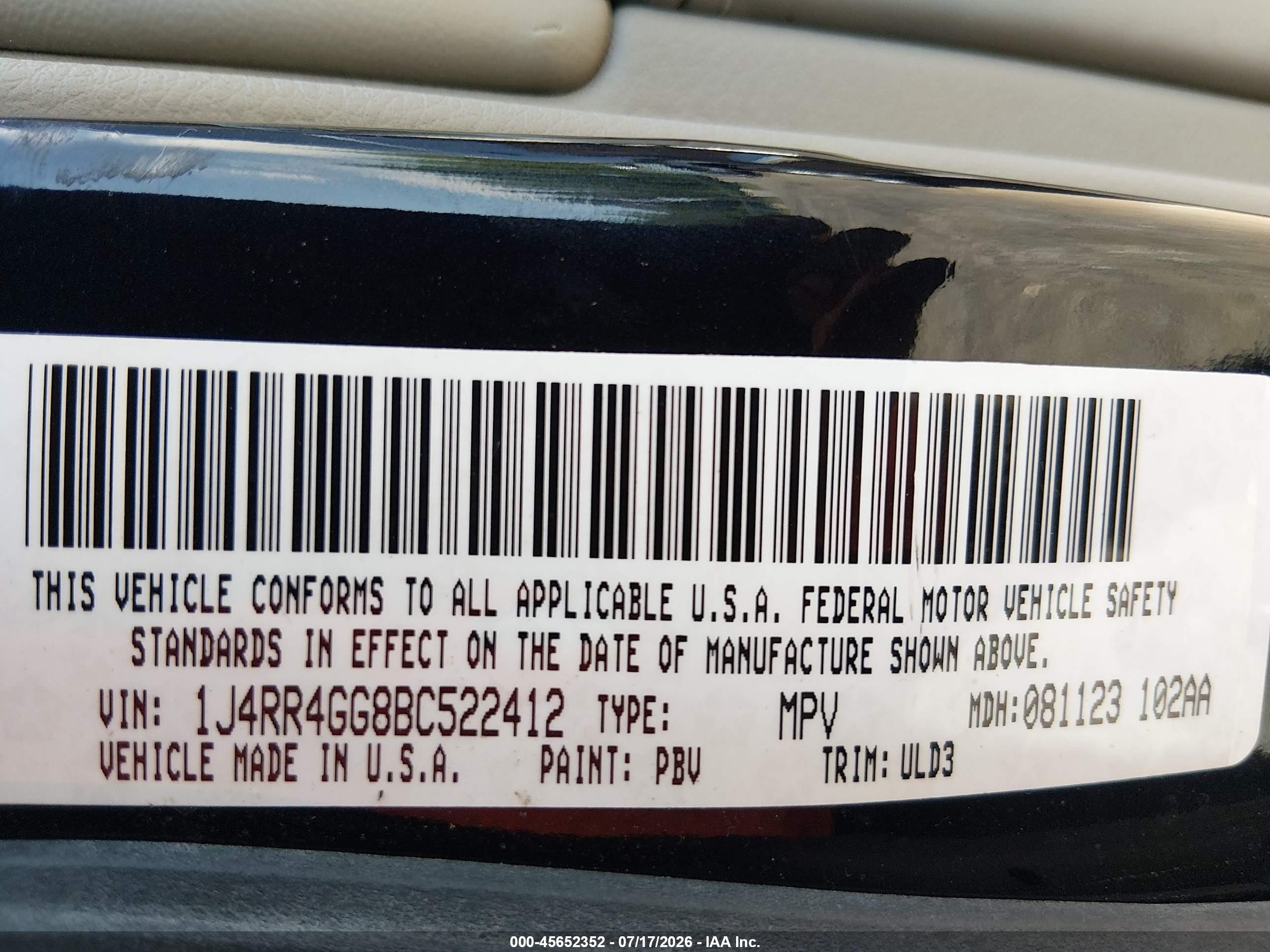 2011 Jeep Grand Cherokee Laredo Black vin: 1J4RR4GG8BC522412