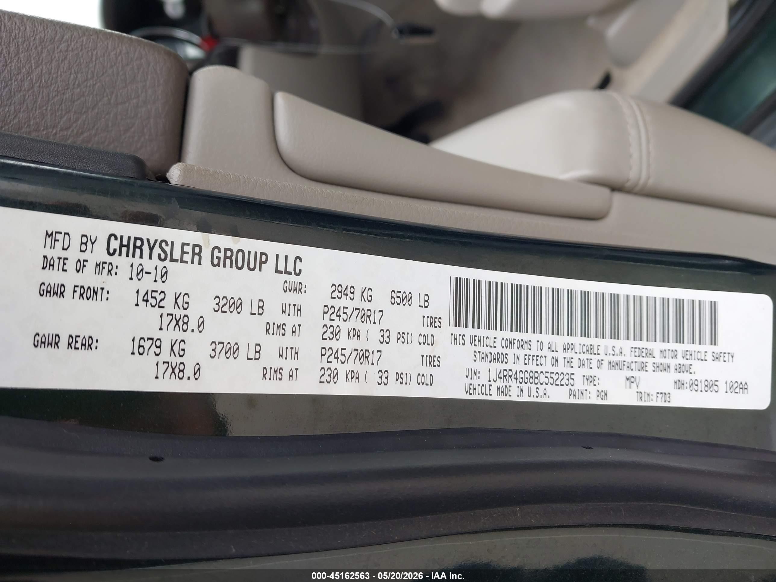 2011 Jeep Grand Cherokee Laredo Зеленый vin: 1J4RR4GG8BC552235