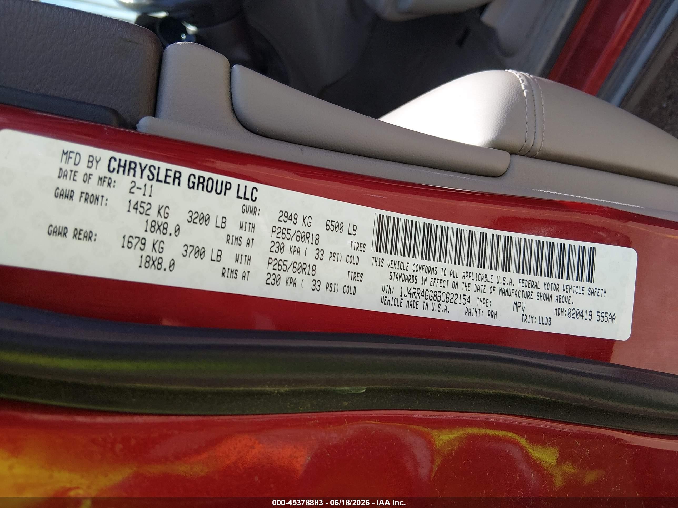 2011 Jeep Grand Cherokee Laredo Maroon vin: 1J4RR4GG8BC622154