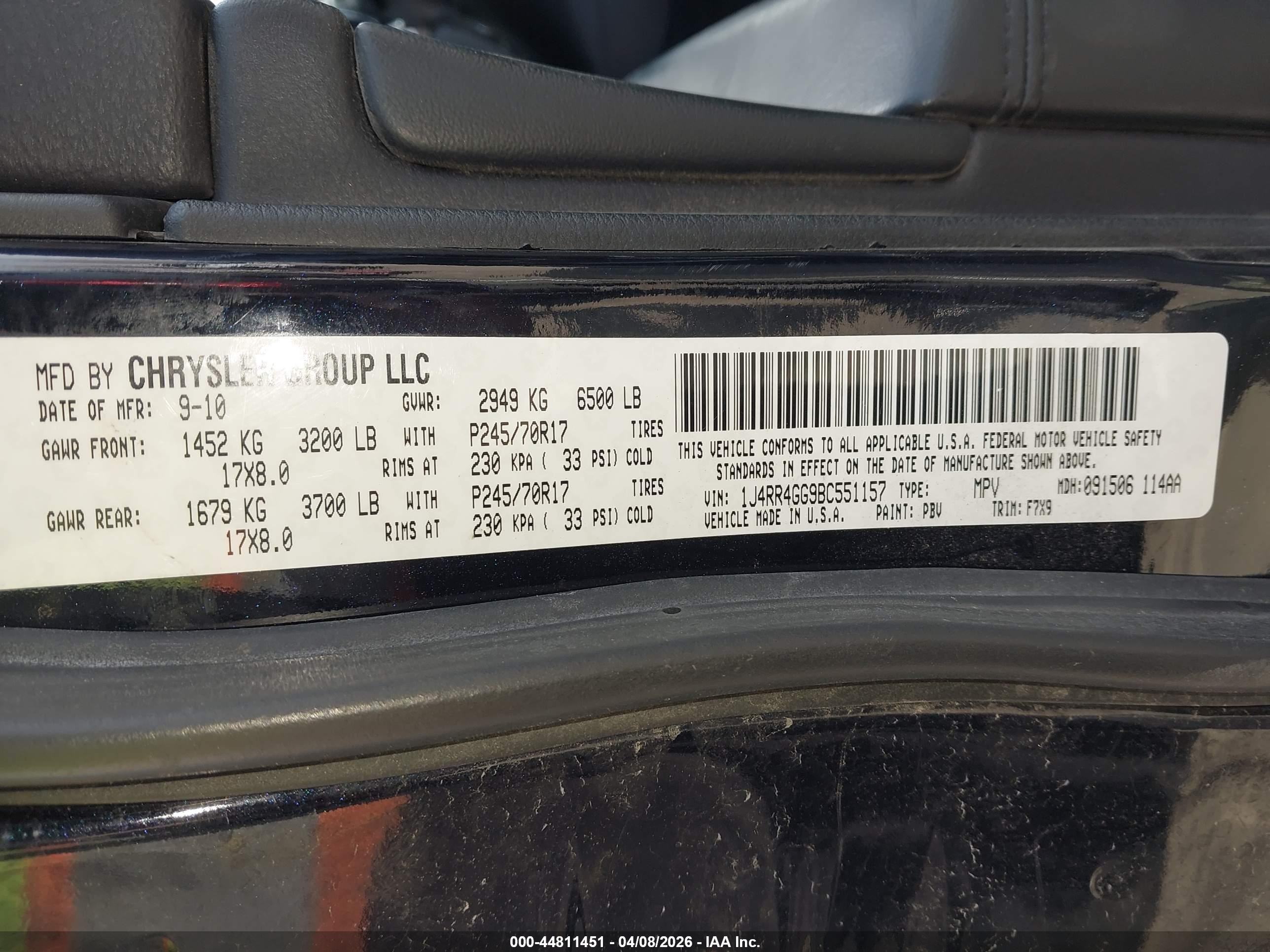 2011 Jeep Grand Cherokee Laredo Black vin: 1J4RR4GG9BC551157