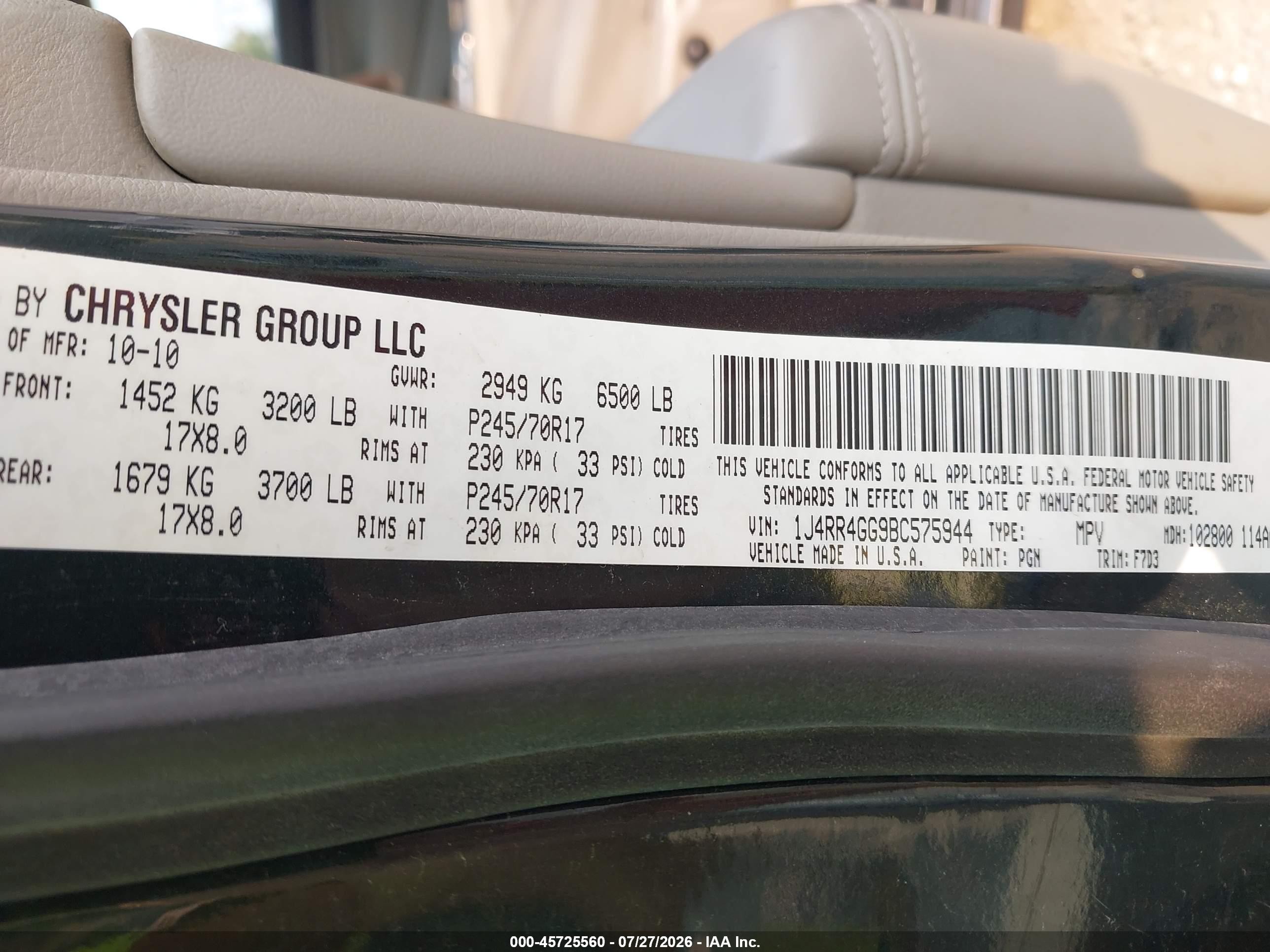 2011 Jeep Grand Cherokee Laredo Green vin: 1J4RR4GG9BC575944