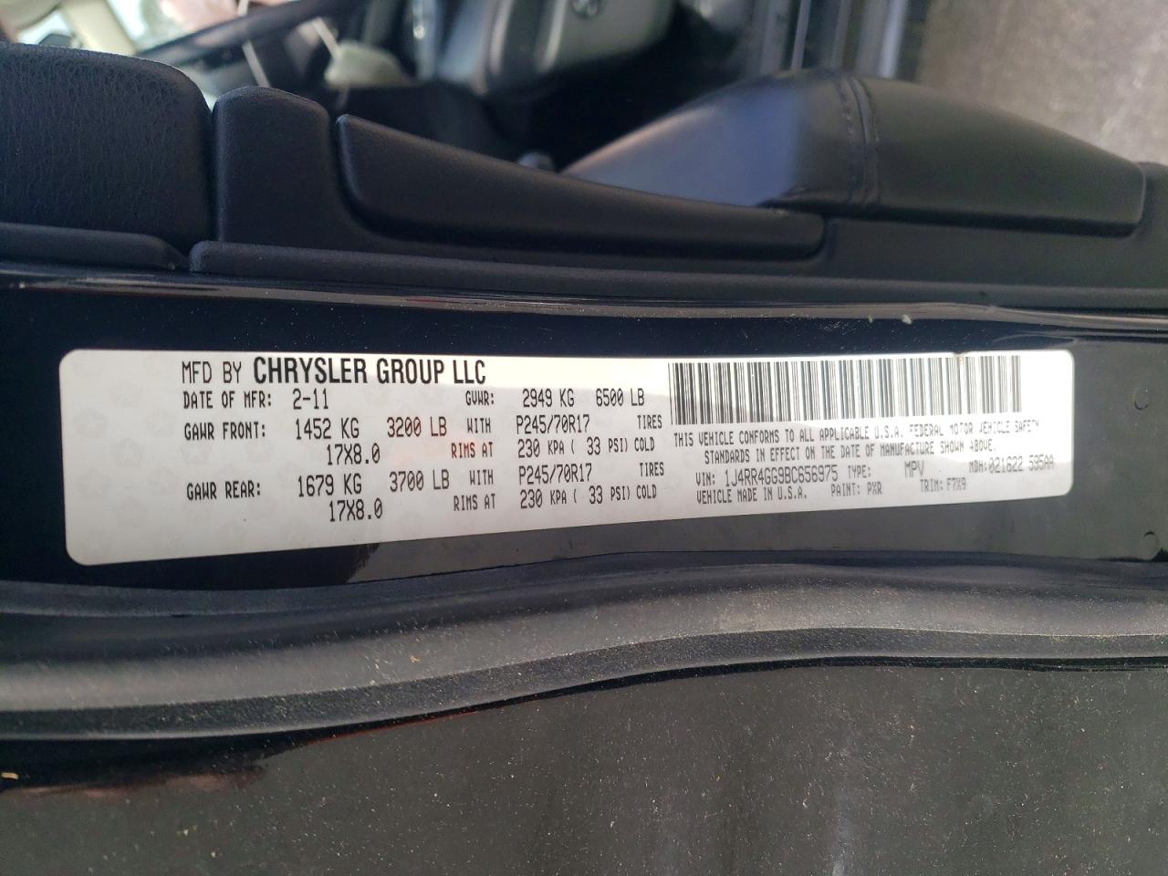 2011 Jeep Grand Cherokee Laredo Black vin: 1J4RR4GG9BC656975