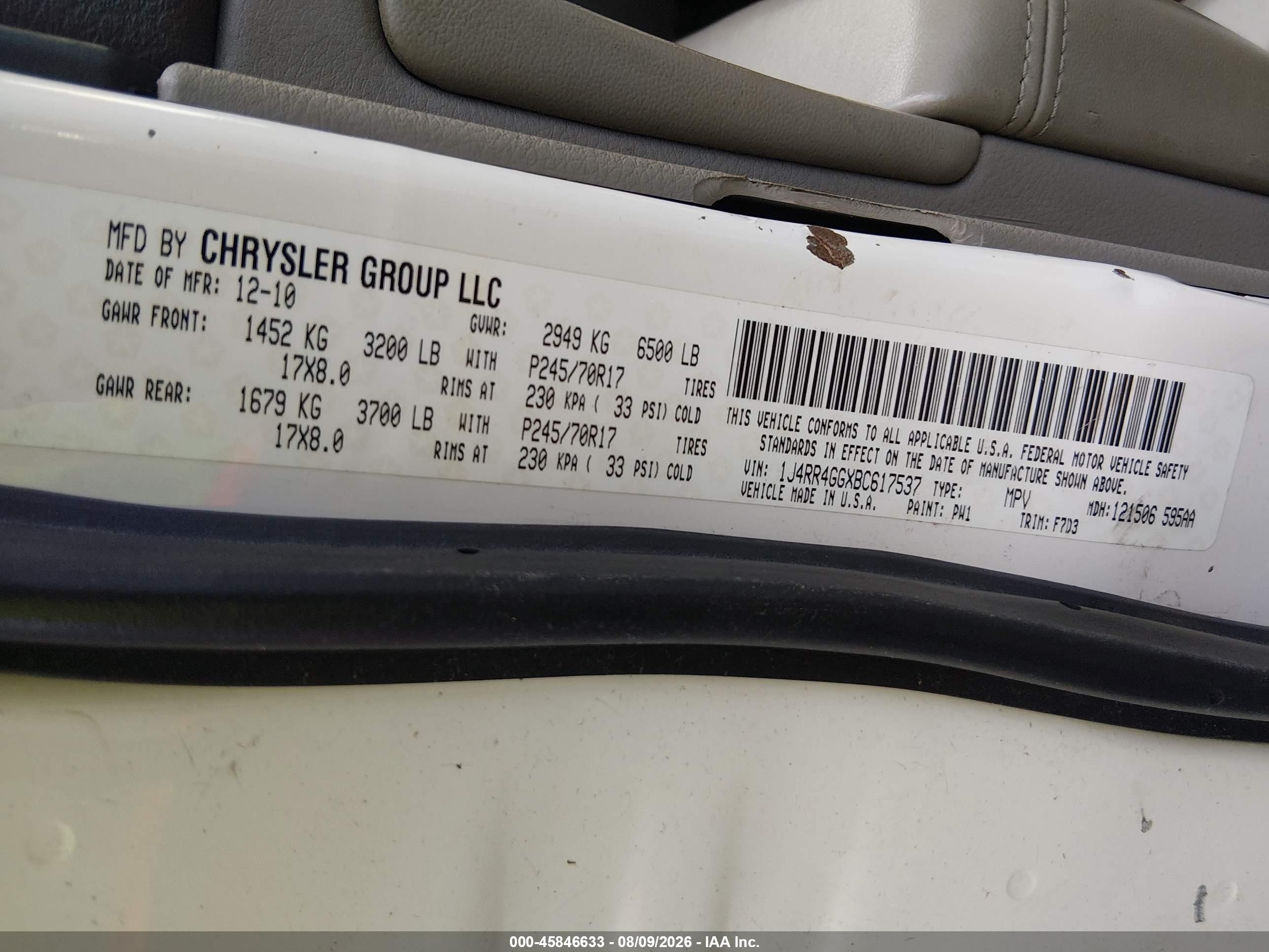 2011 Jeep Grand Cherokee Laredo White vin: 1J4RR4GGXBC617537