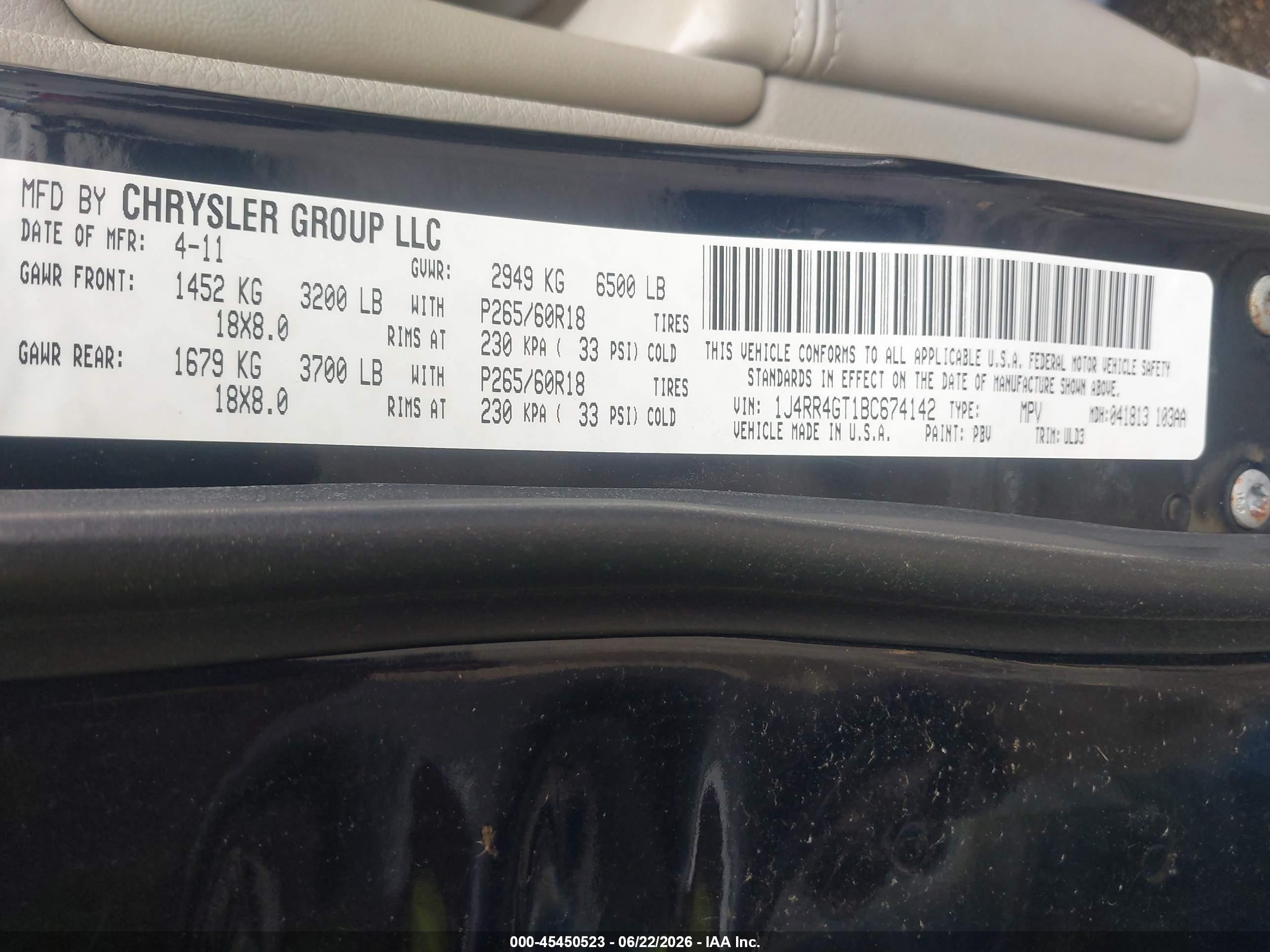 2011 Jeep Grand Cherokee Laredo Blue vin: 1J4RR4GT1BC674142