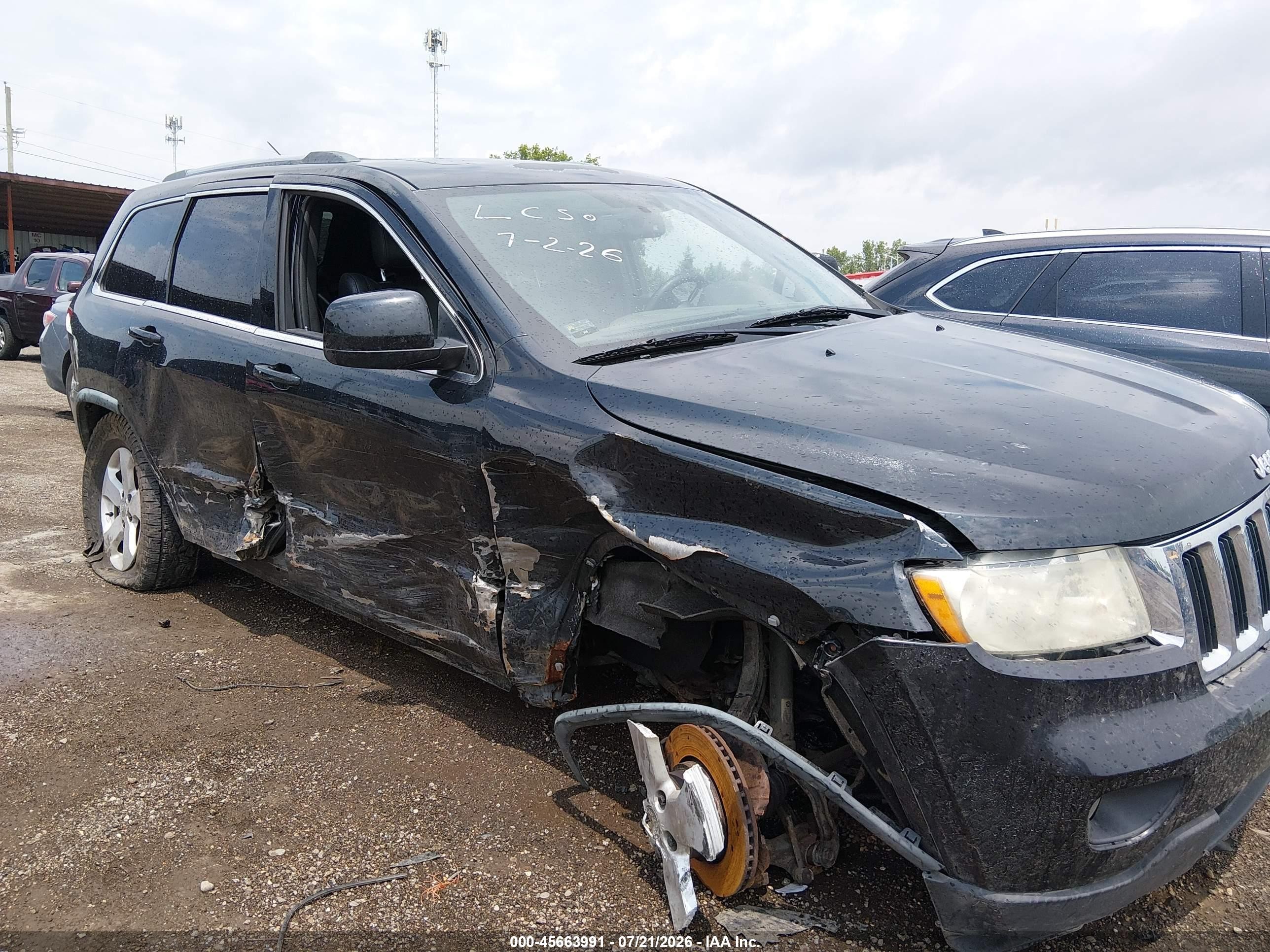 2011 Jeep Grand Cherokee Laredo Black vin: 1J4RR4GT6BC620027