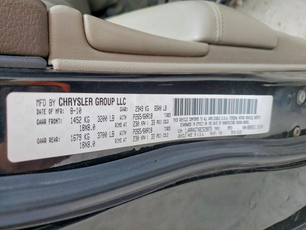 2011 Jeep Grand Cherokee Laredo Black vin: 1J4RR4GTXBC529875