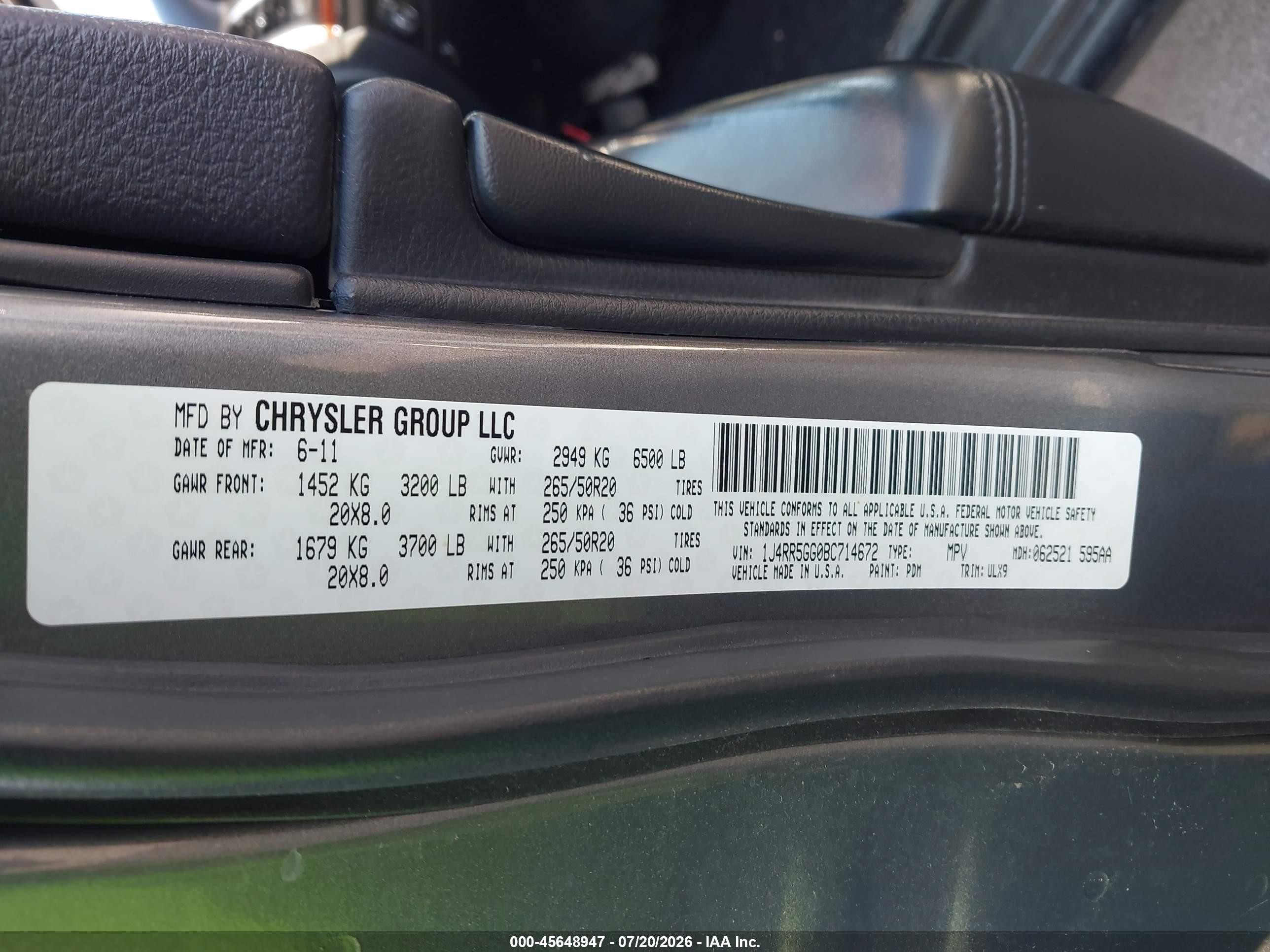 2011 Jeep Grand Cherokee Limited Gray vin: 1J4RR5GG0BC714672