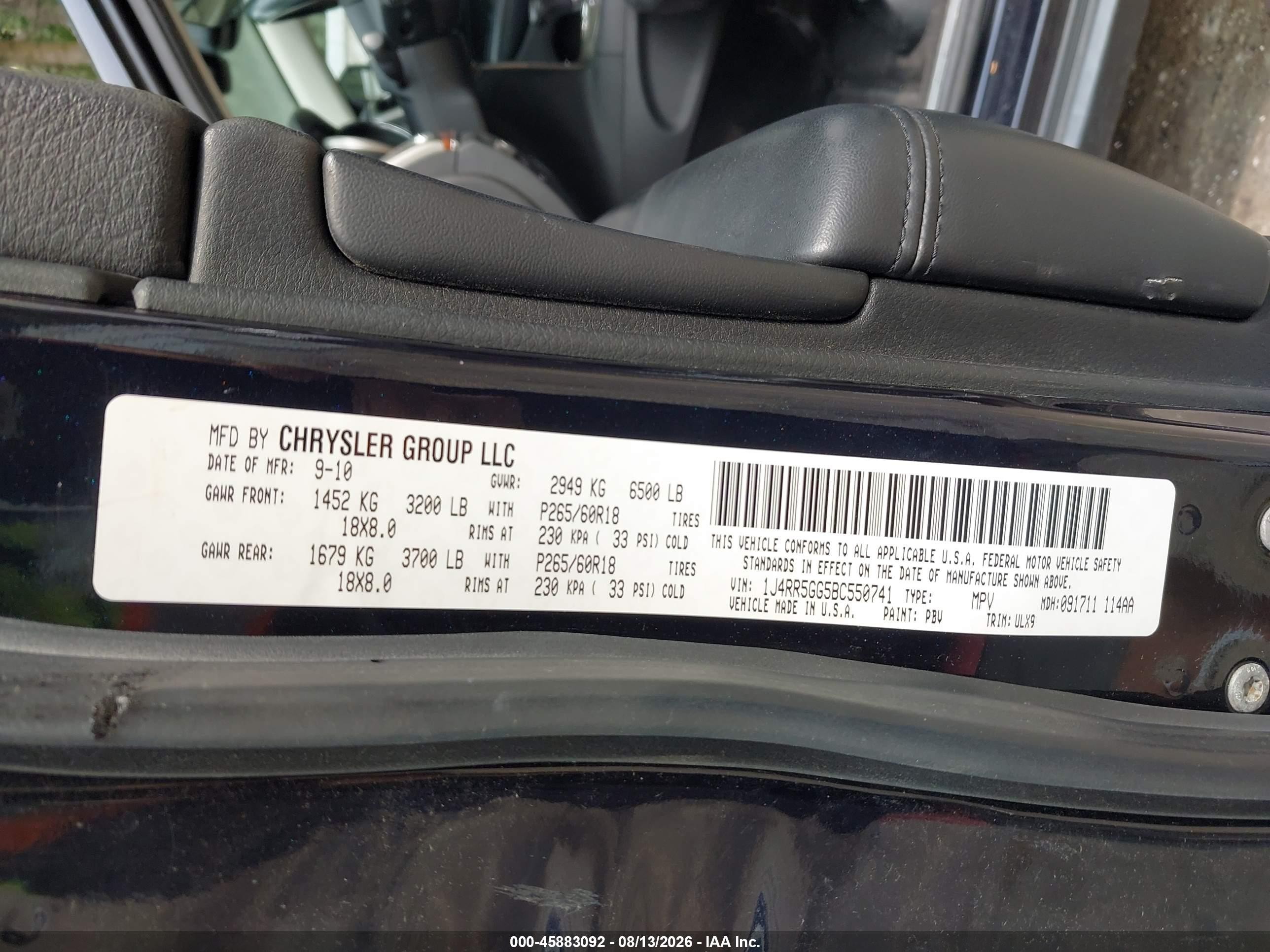 2011 Jeep Grand Cherokee Limited Blue vin: 1J4RR5GG5BC550741