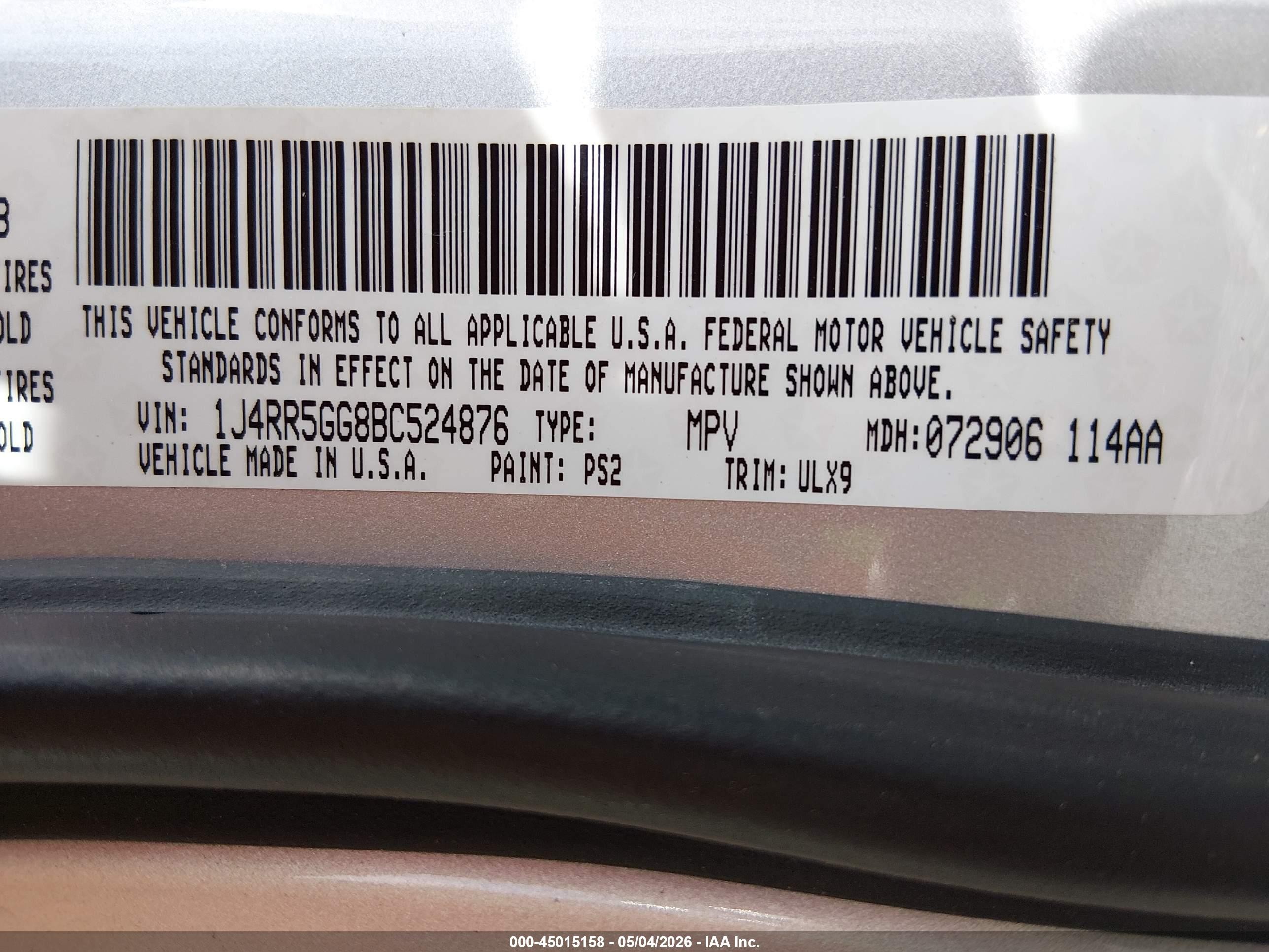 2011 Jeep Grand Cherokee Limited Серый vin: 1J4RR5GG8BC524876