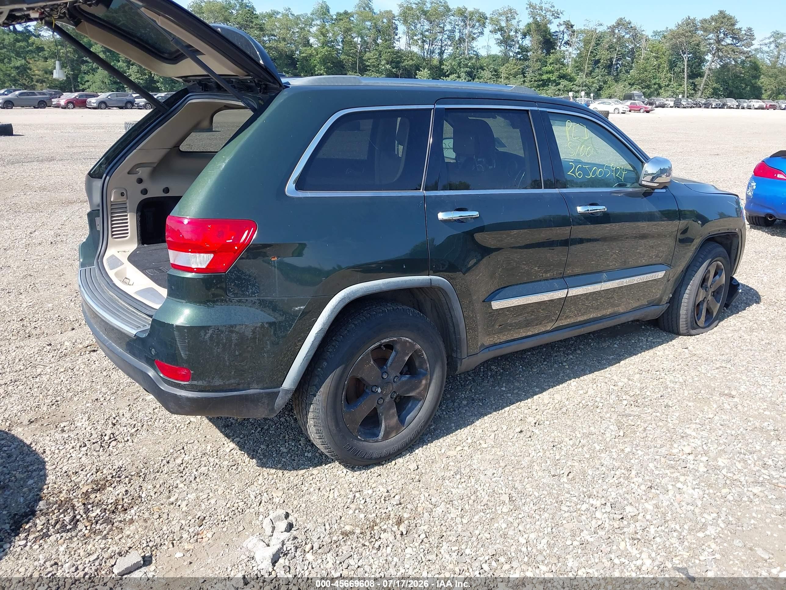 2011 Jeep Grand Cherokee Limited Green vin: 1J4RR5GT1BC631782
