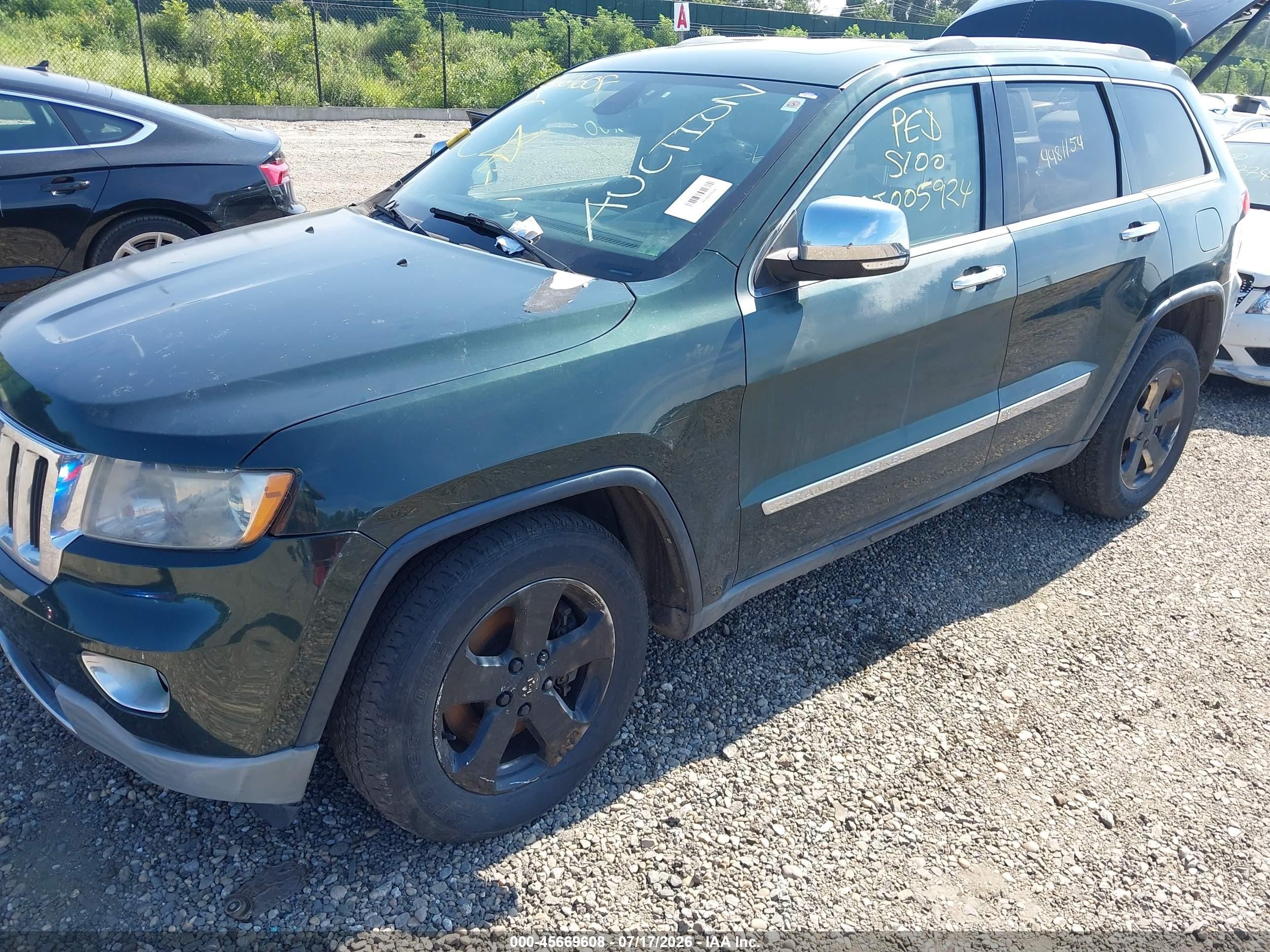 2011 Jeep Grand Cherokee Limited Green vin: 1J4RR5GT1BC631782