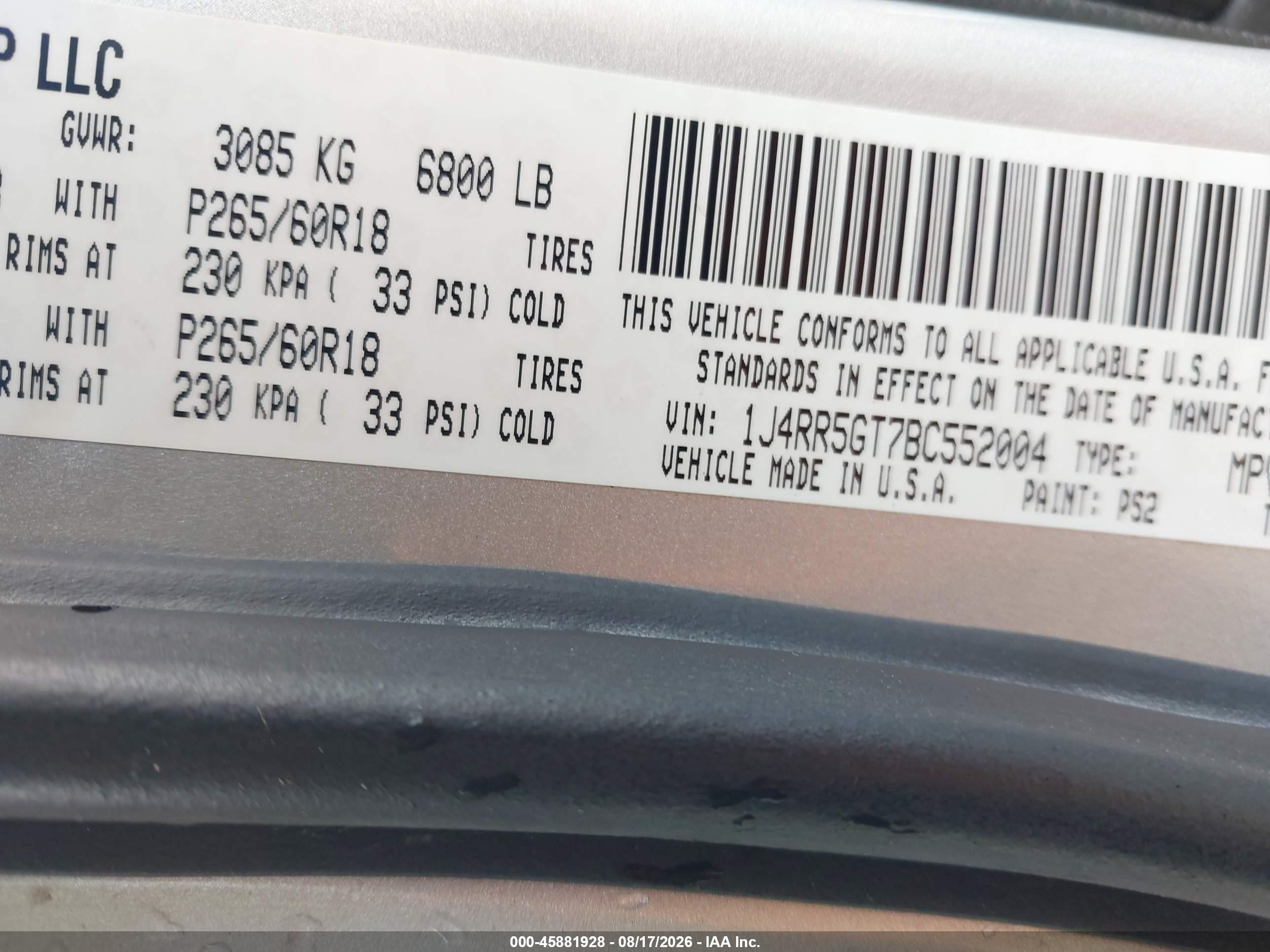 2011 Jeep Grand Cherokee Limited Silver vin: 1J4RR5GT7BC552004