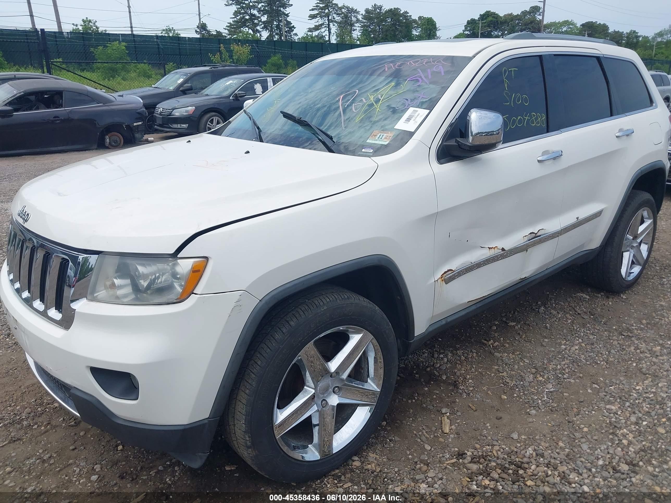 2011 Jeep Grand Cherokee Limited White vin: 1J4RR5GT8BC603672
