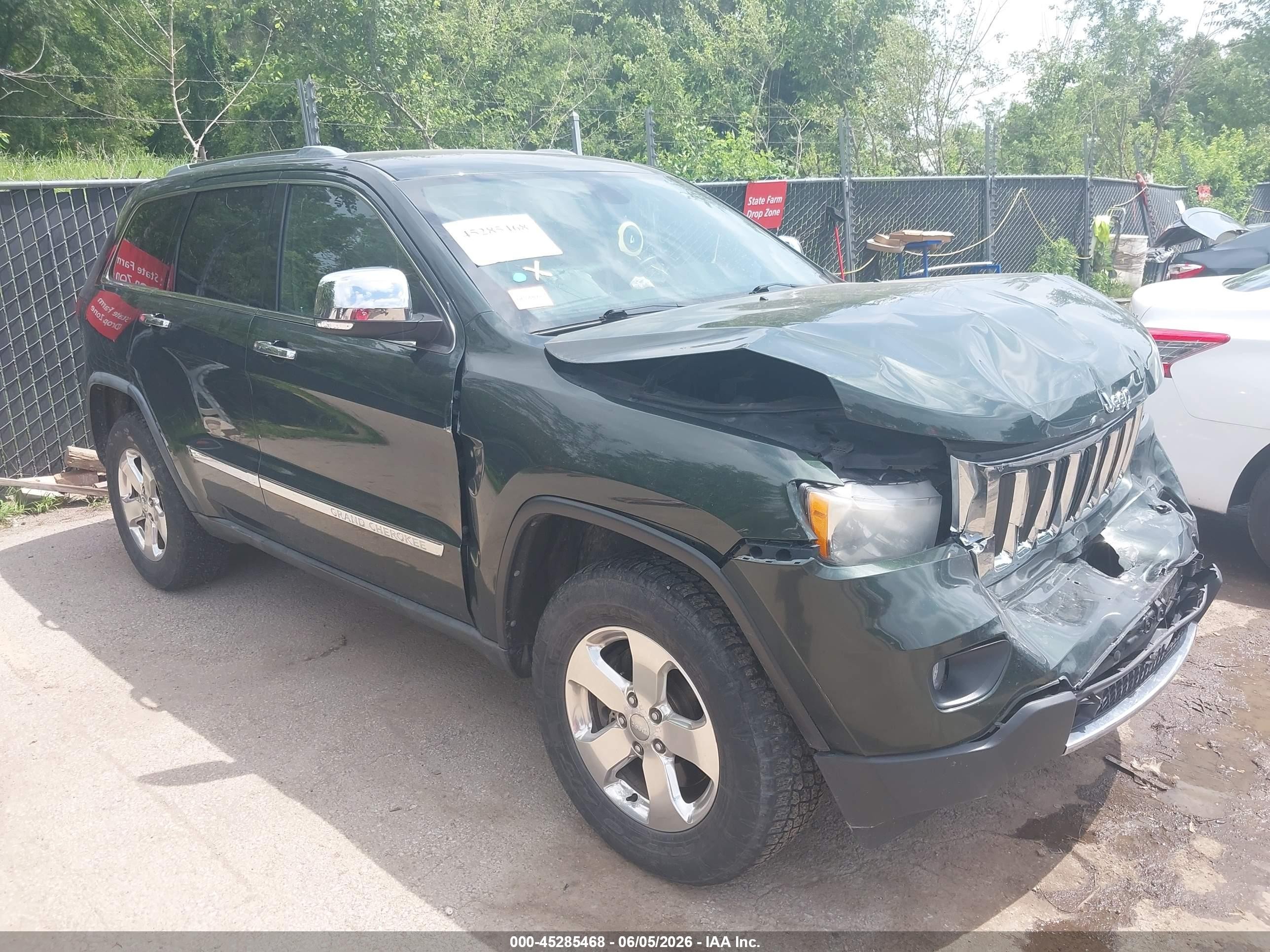 2011 Jeep Grand Cherokee Limited Green vin: 1J4RR5GT9BC562694