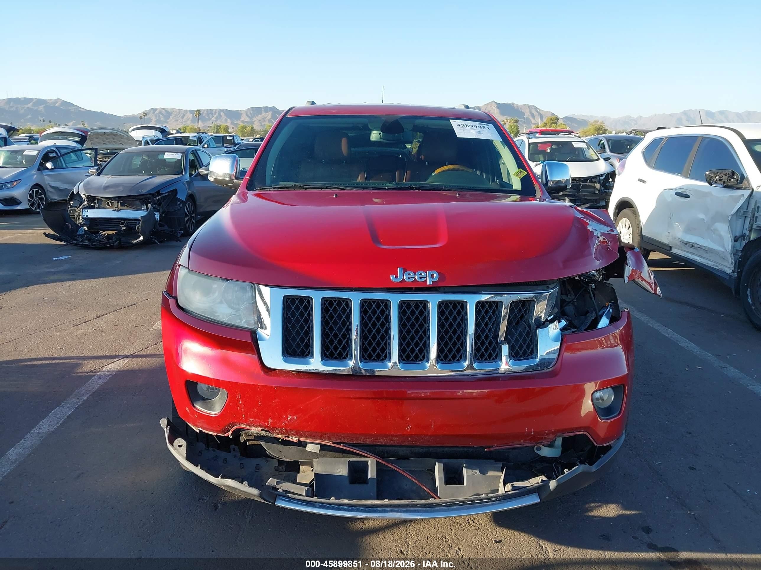 2011 Jeep Grand Cherokee Overland Red vin: 1J4RR6GG4BC698322