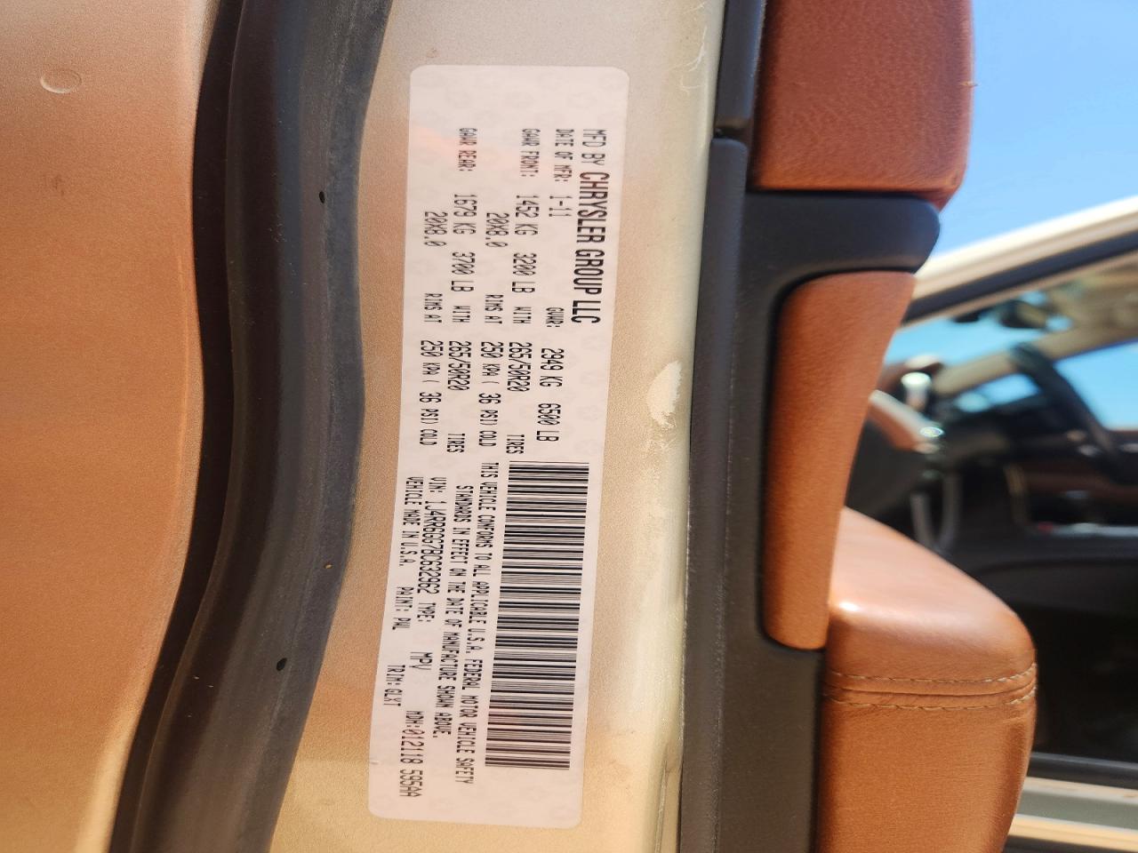 2011 Jeep Grand Cherokee Overland Gold vin: 1J4RR6GG7BC632962
