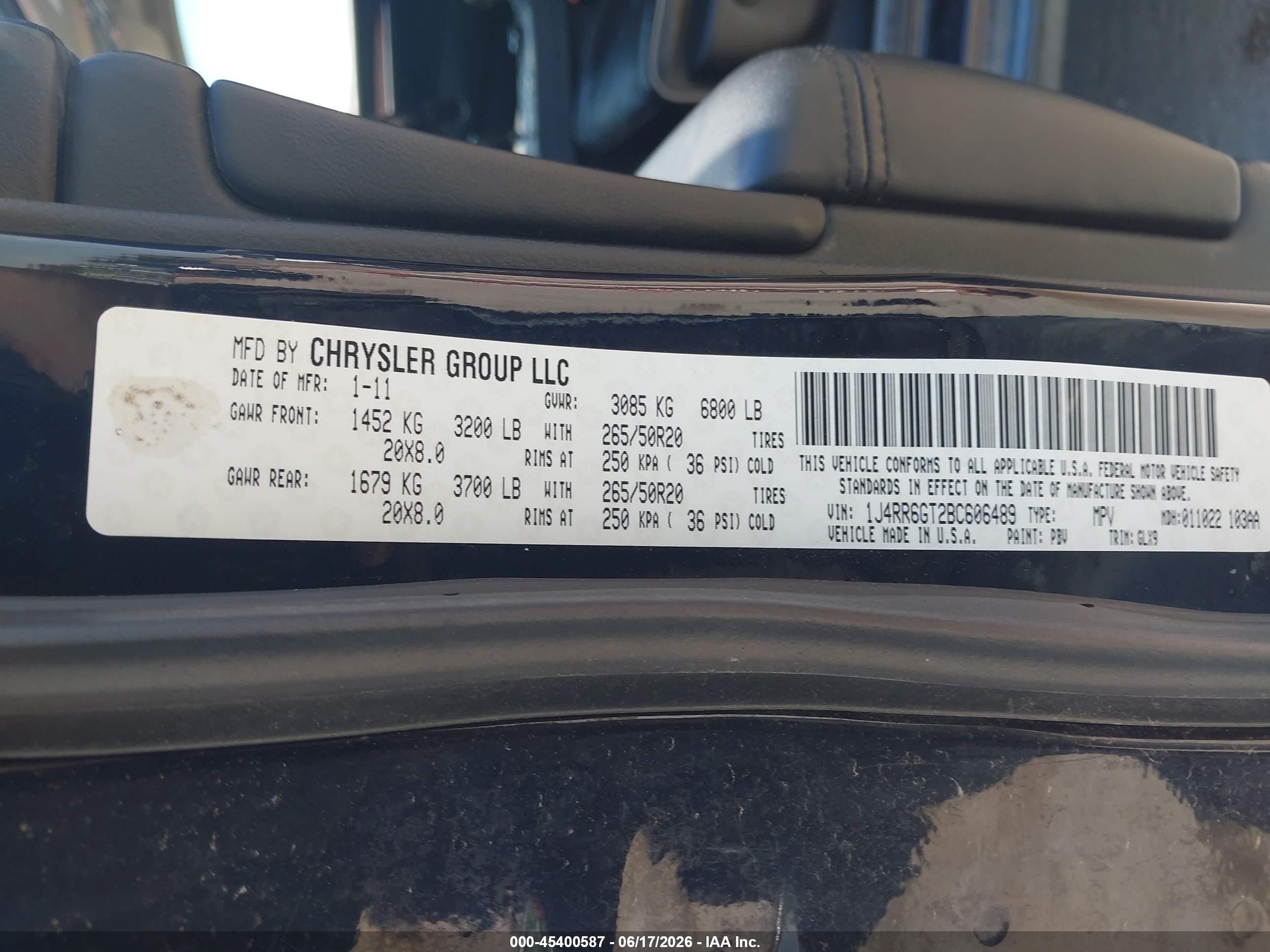 2011 Jeep Grand Cherokee Overland Blue vin: 1J4RR6GT2BC606489