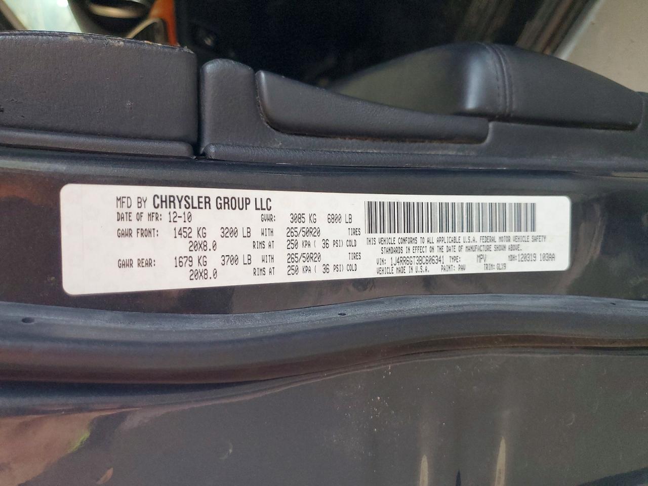 2011 Jeep Grand Cherokee Overland Black vin: 1J4RR6GT3BC606341