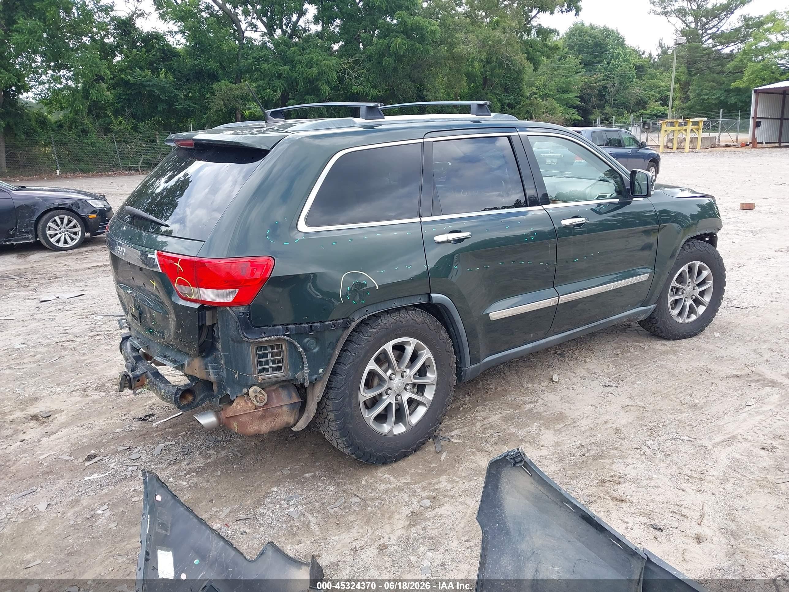 2011 Jeep Grand Cherokee Overland Green vin: 1J4RR6GT4BC715648