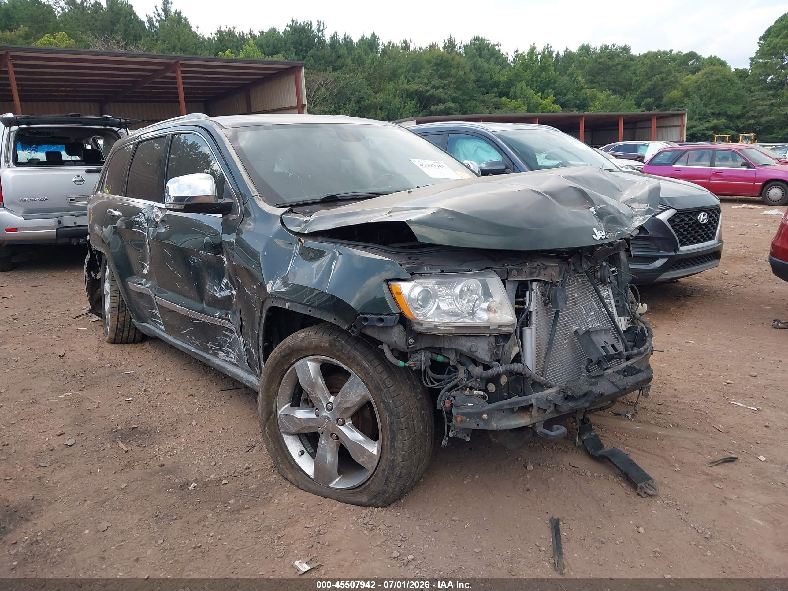 2011 Jeep Grand Cherokee Overland Green vin: 1J4RR6GT6BC607502