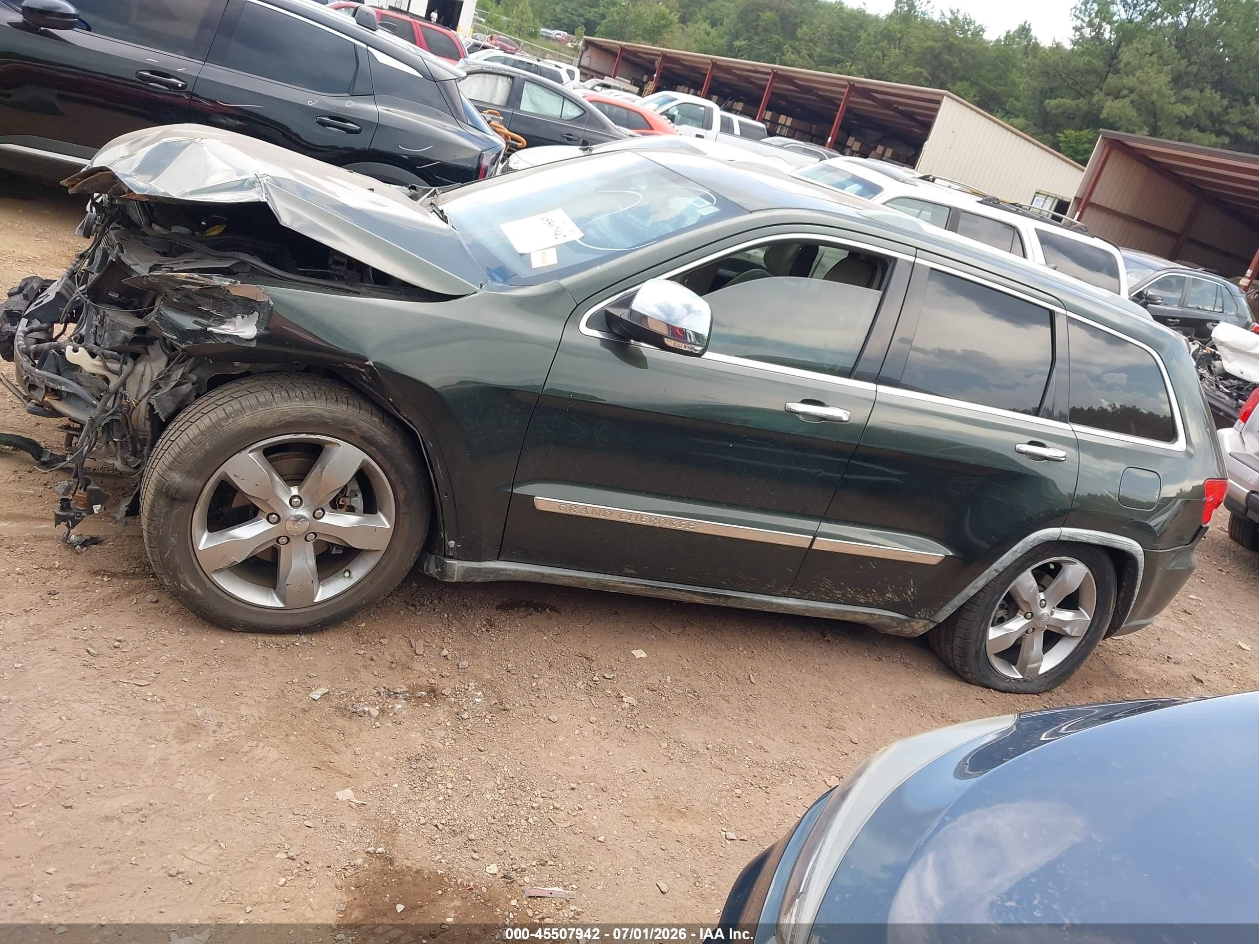2011 Jeep Grand Cherokee Overland Green vin: 1J4RR6GT6BC607502