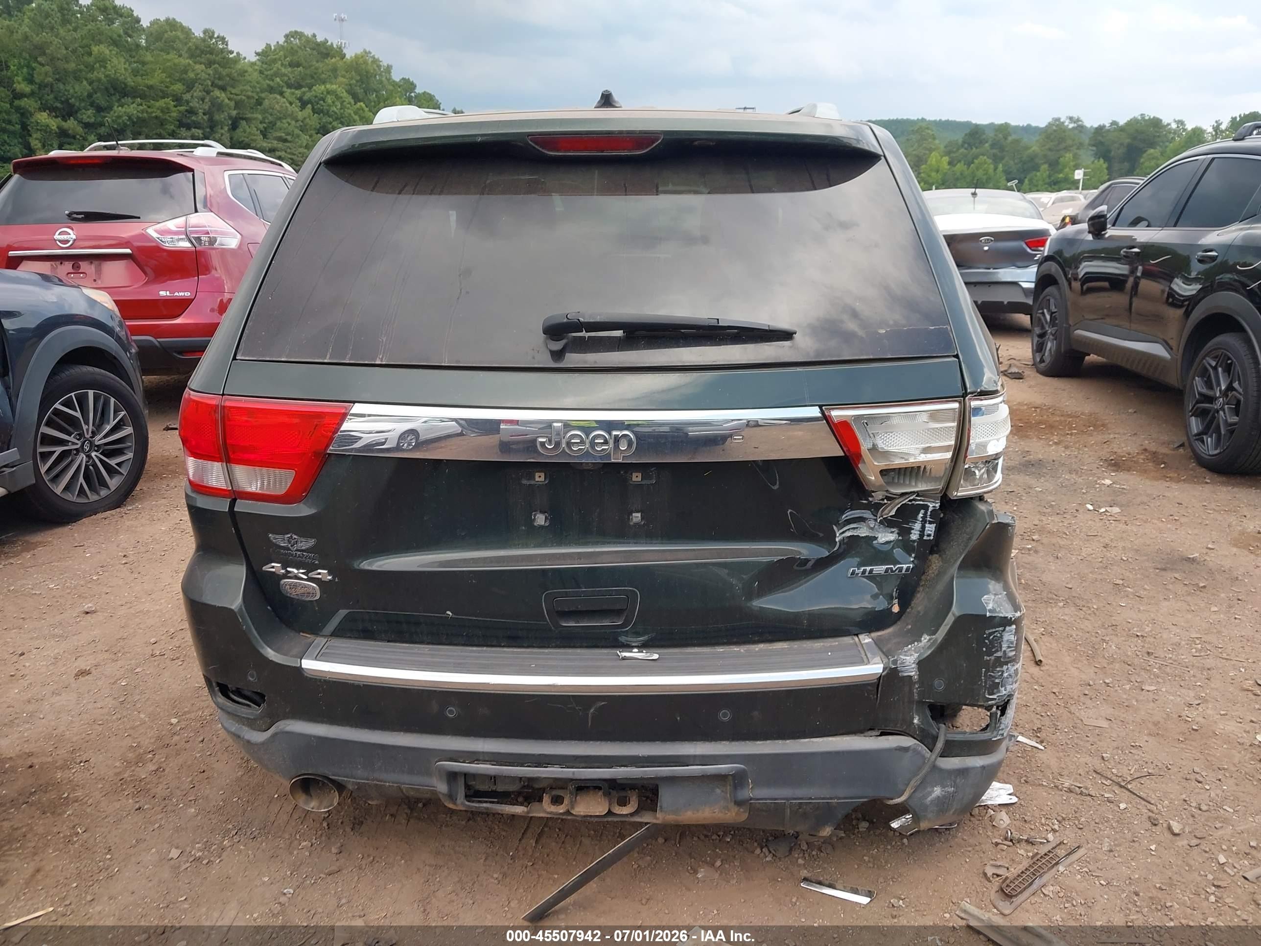 2011 Jeep Grand Cherokee Overland Green vin: 1J4RR6GT6BC607502