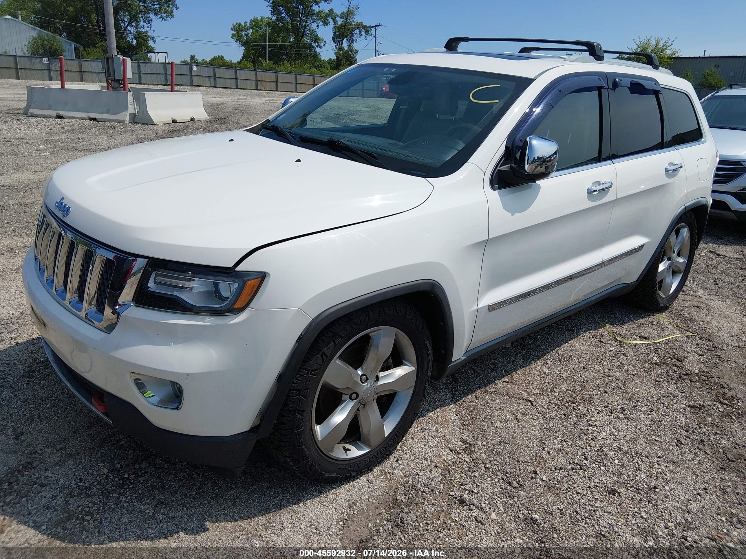 2011 Jeep Grand Cherokee Overland White vin: 1J4RR6GT7BC606231