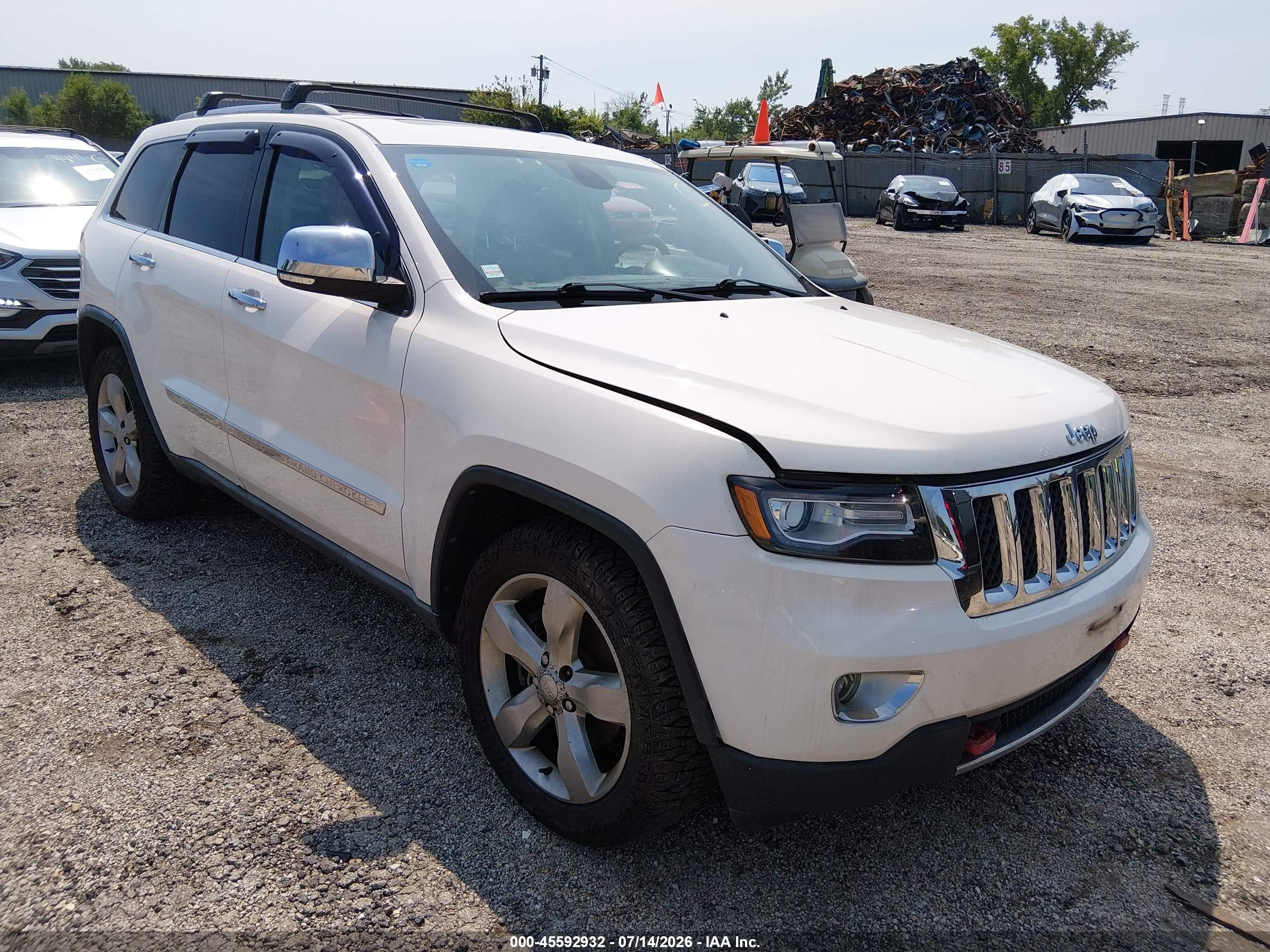2011 Jeep Grand Cherokee Overland White vin: 1J4RR6GT7BC606231