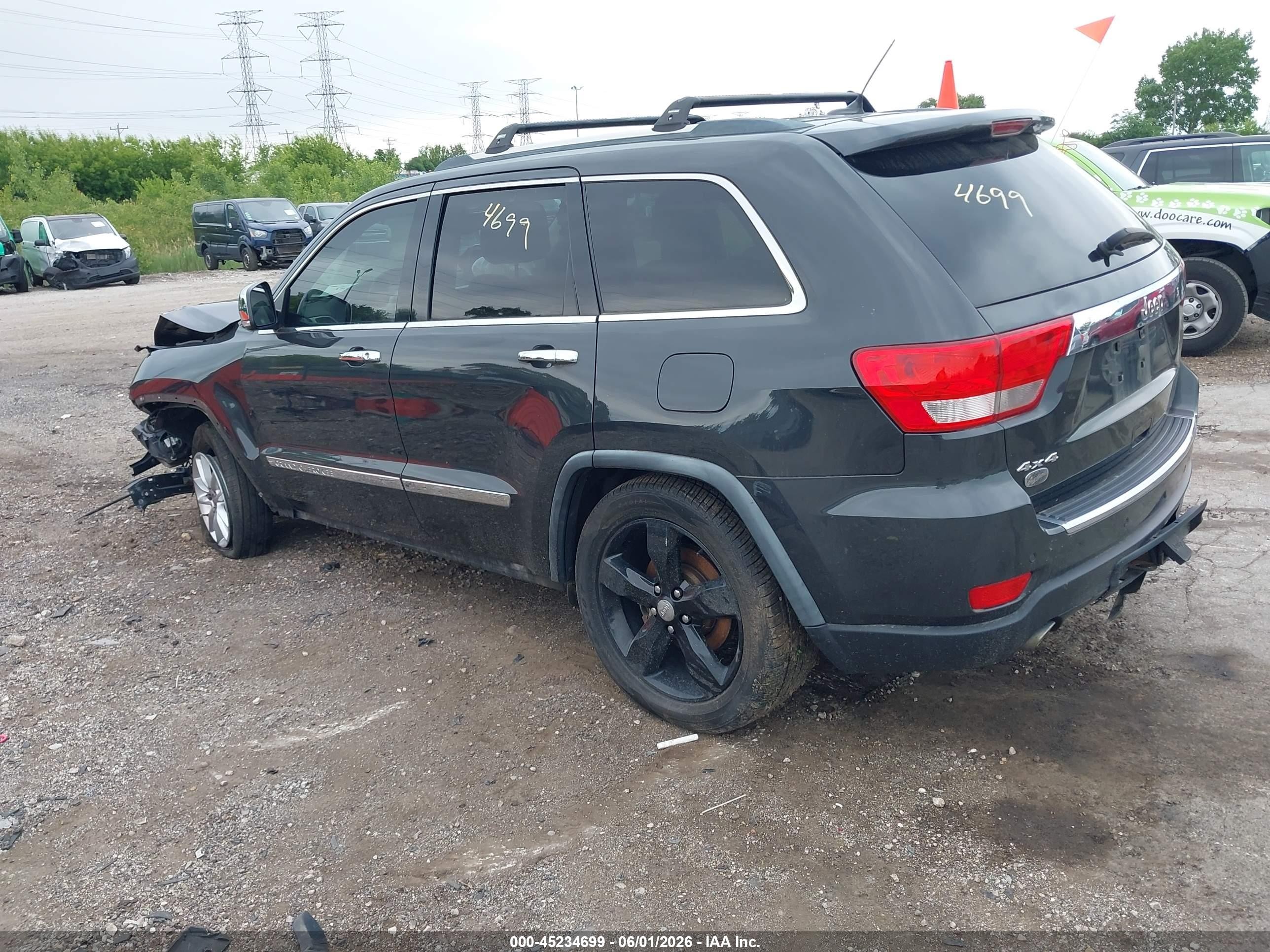 2011 Jeep Grand Cherokee Overland Black vin: 1J4RR6GT8BC607730