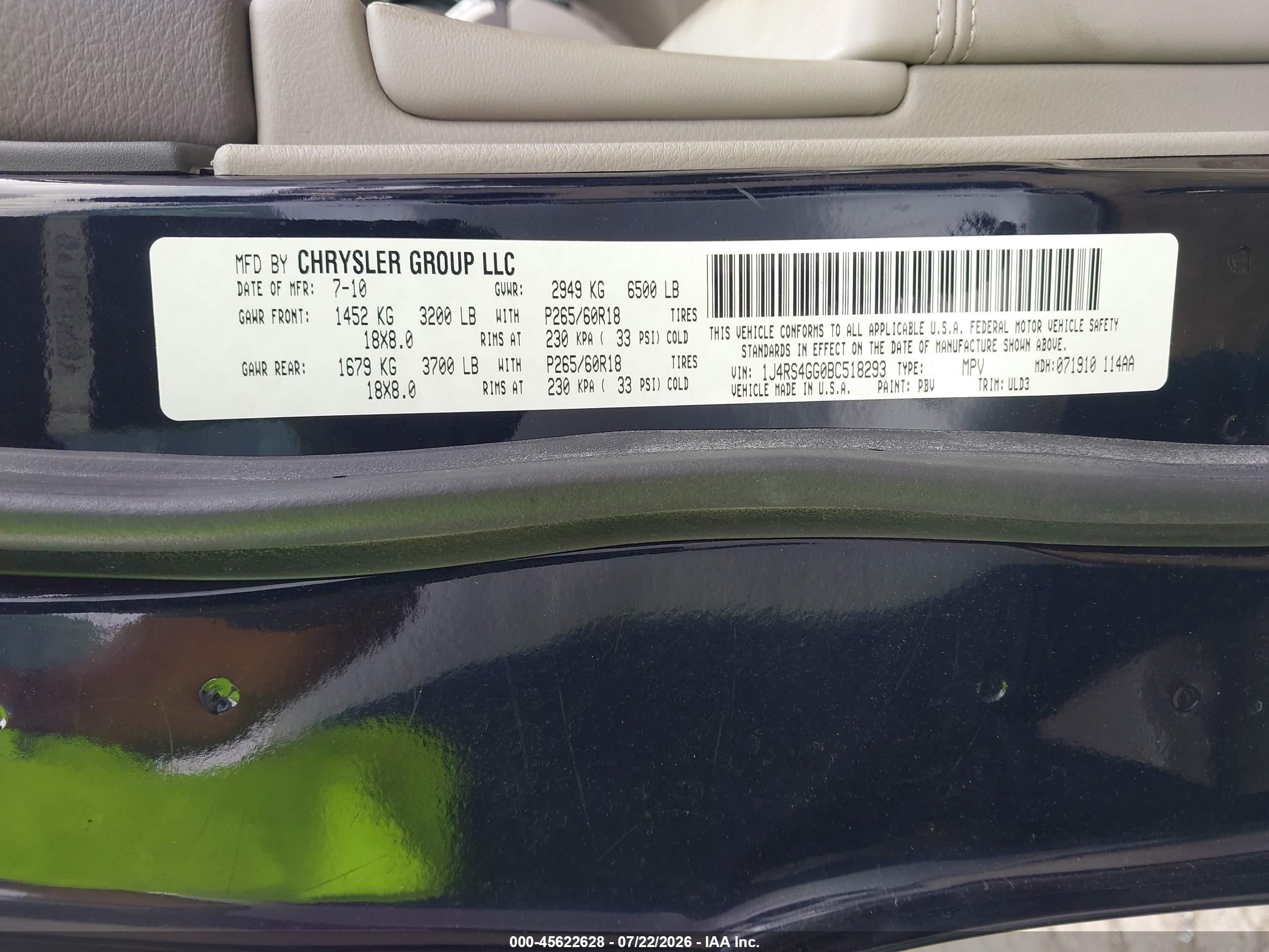 2011 Jeep Grand Cherokee Laredo Black vin: 1J4RS4GG0BC518293