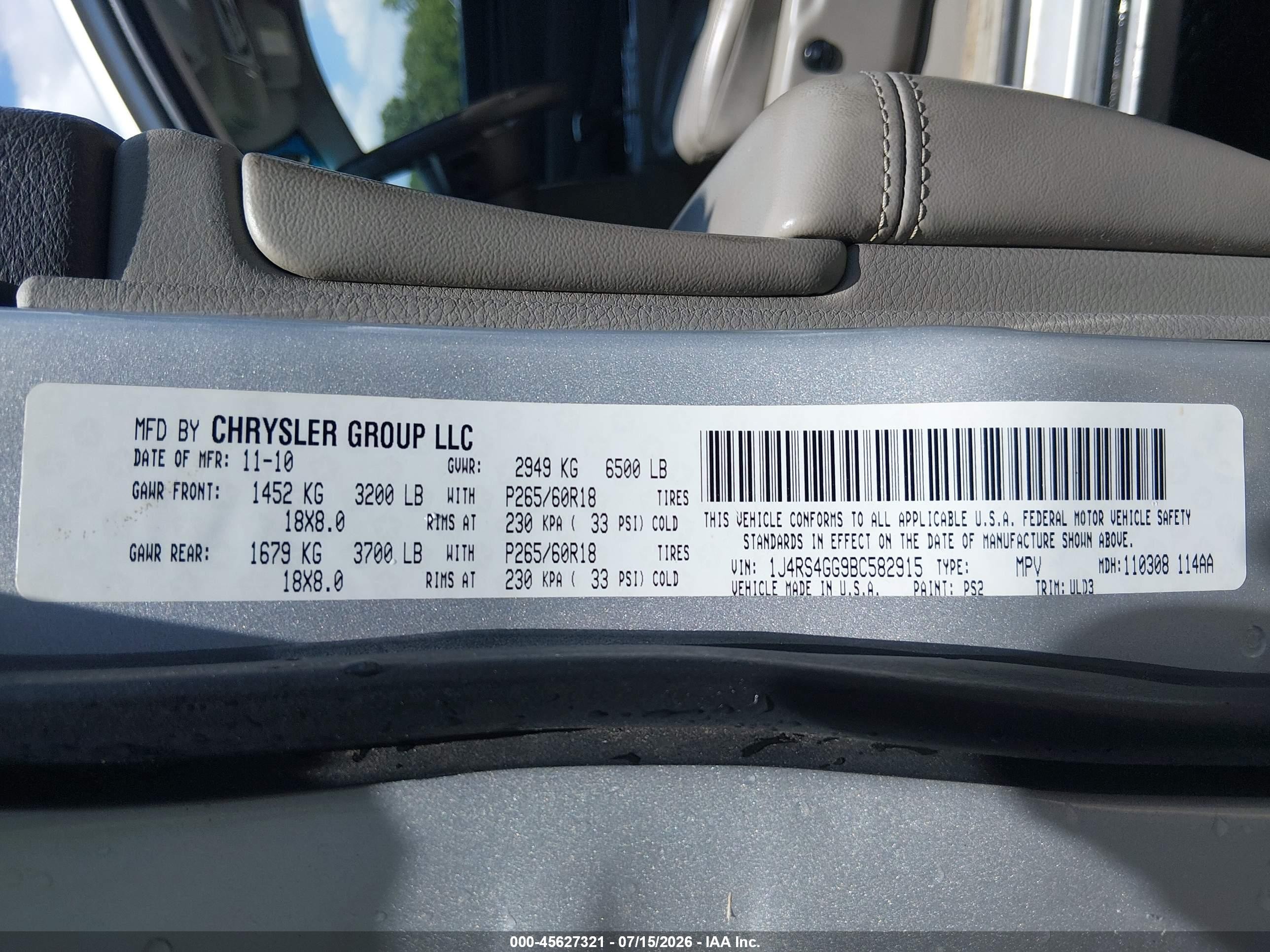2011 Jeep Grand Cherokee Laredo Silver vin: 1J4RS4GG9BC582915