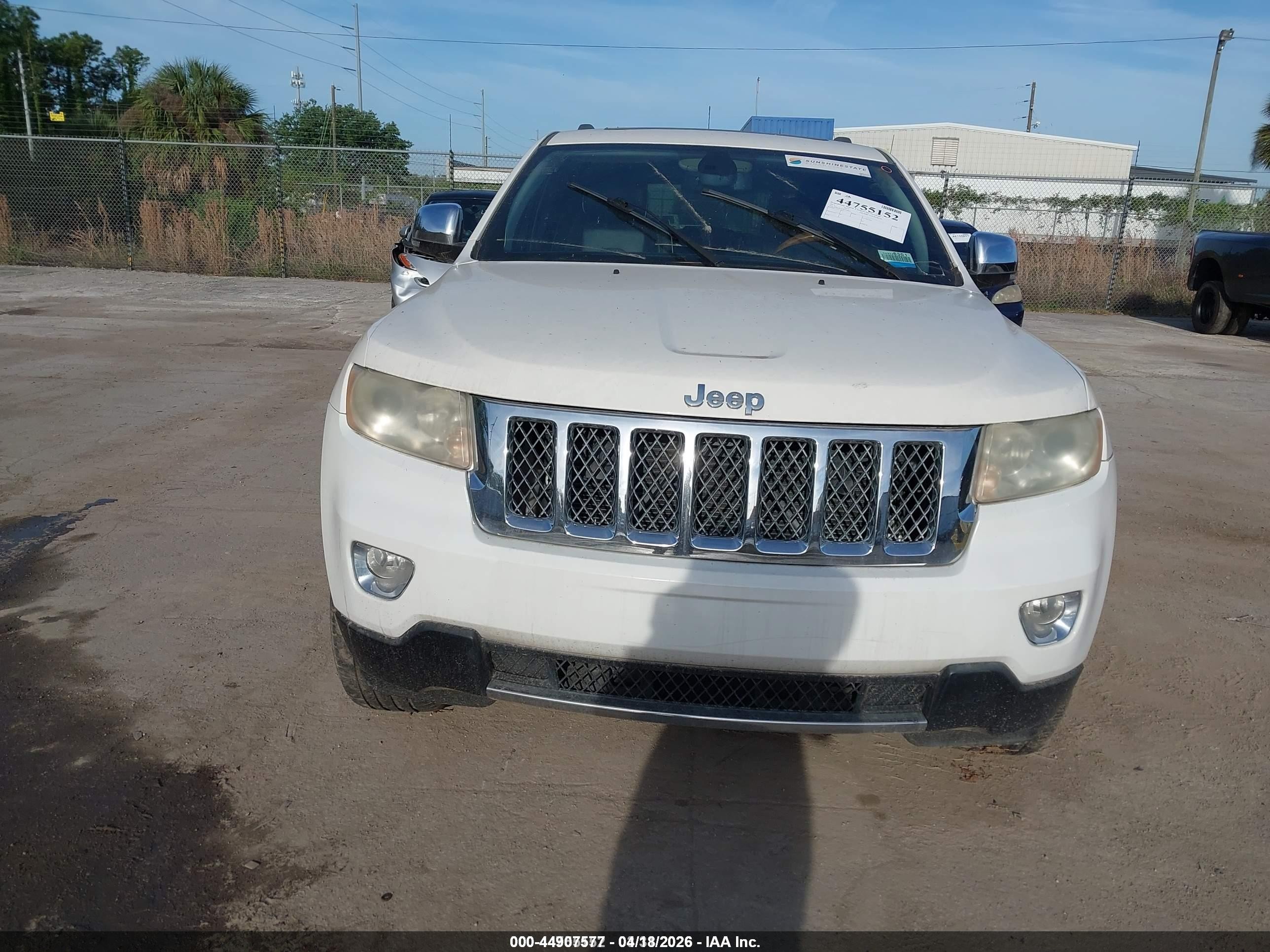 2011 Jeep Grand Cherokee Overland White vin: 1J4RS6GT7BC534015